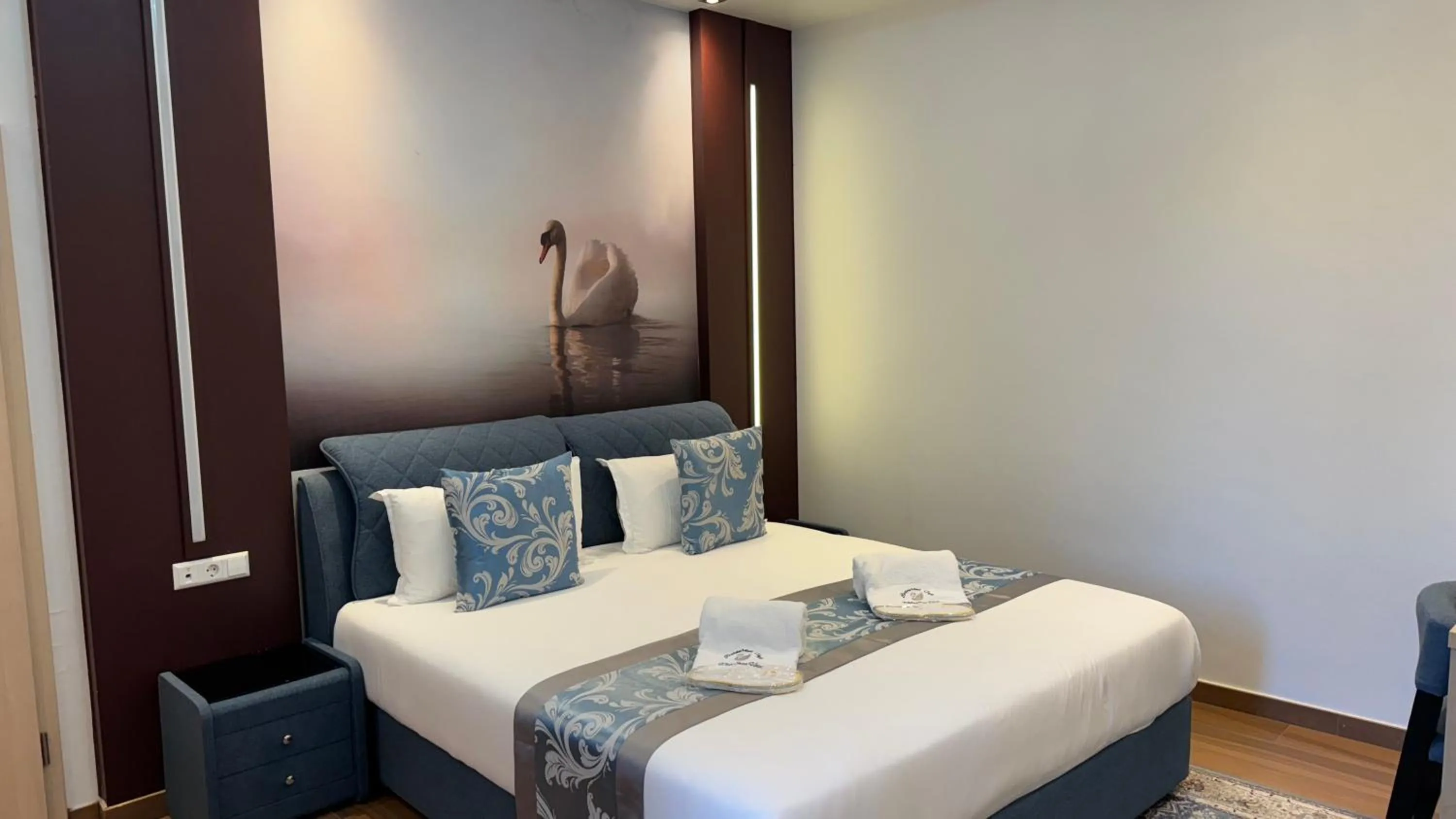 Bed in hotel whiteswan