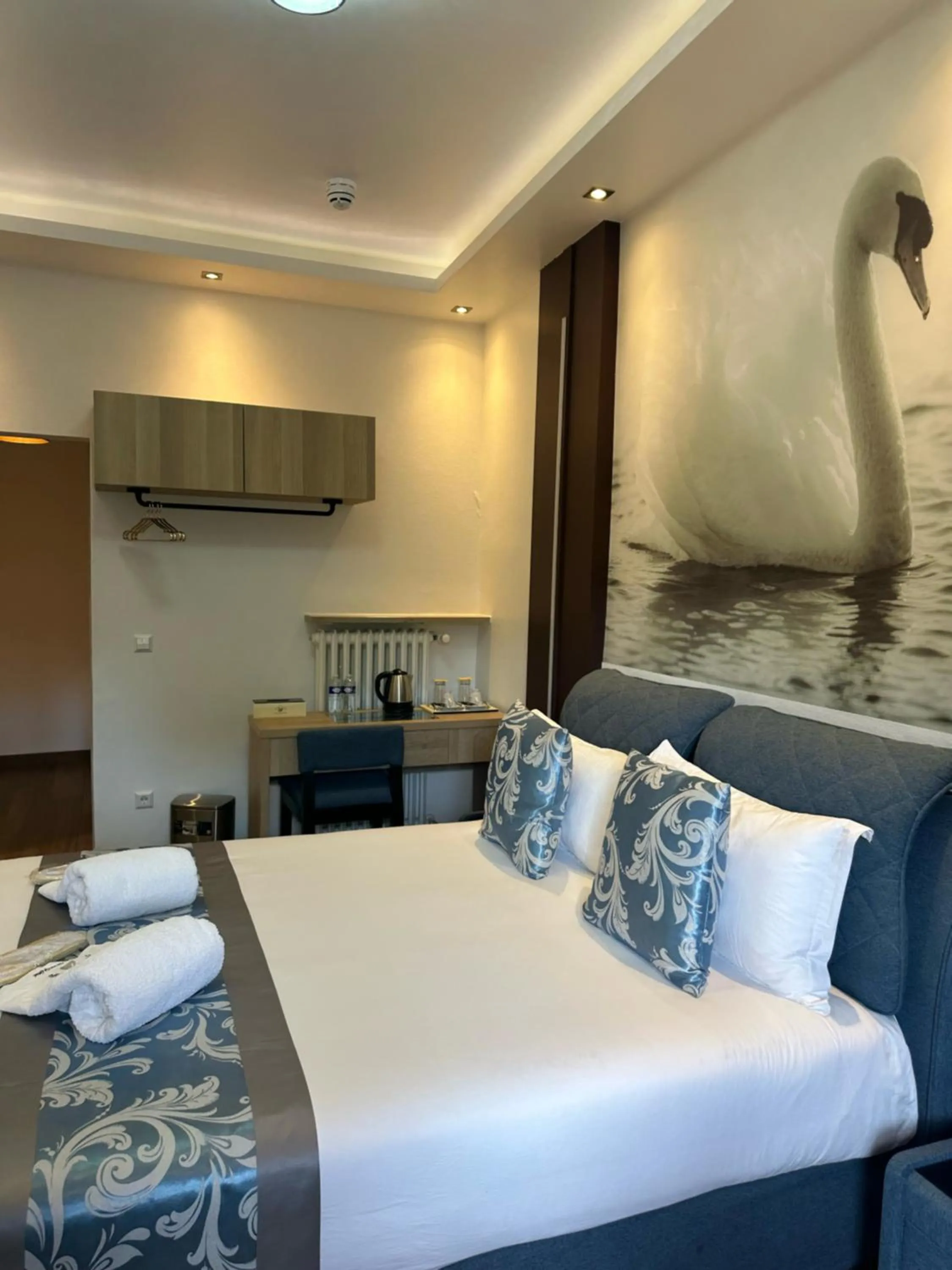 Bed in hotel whiteswan