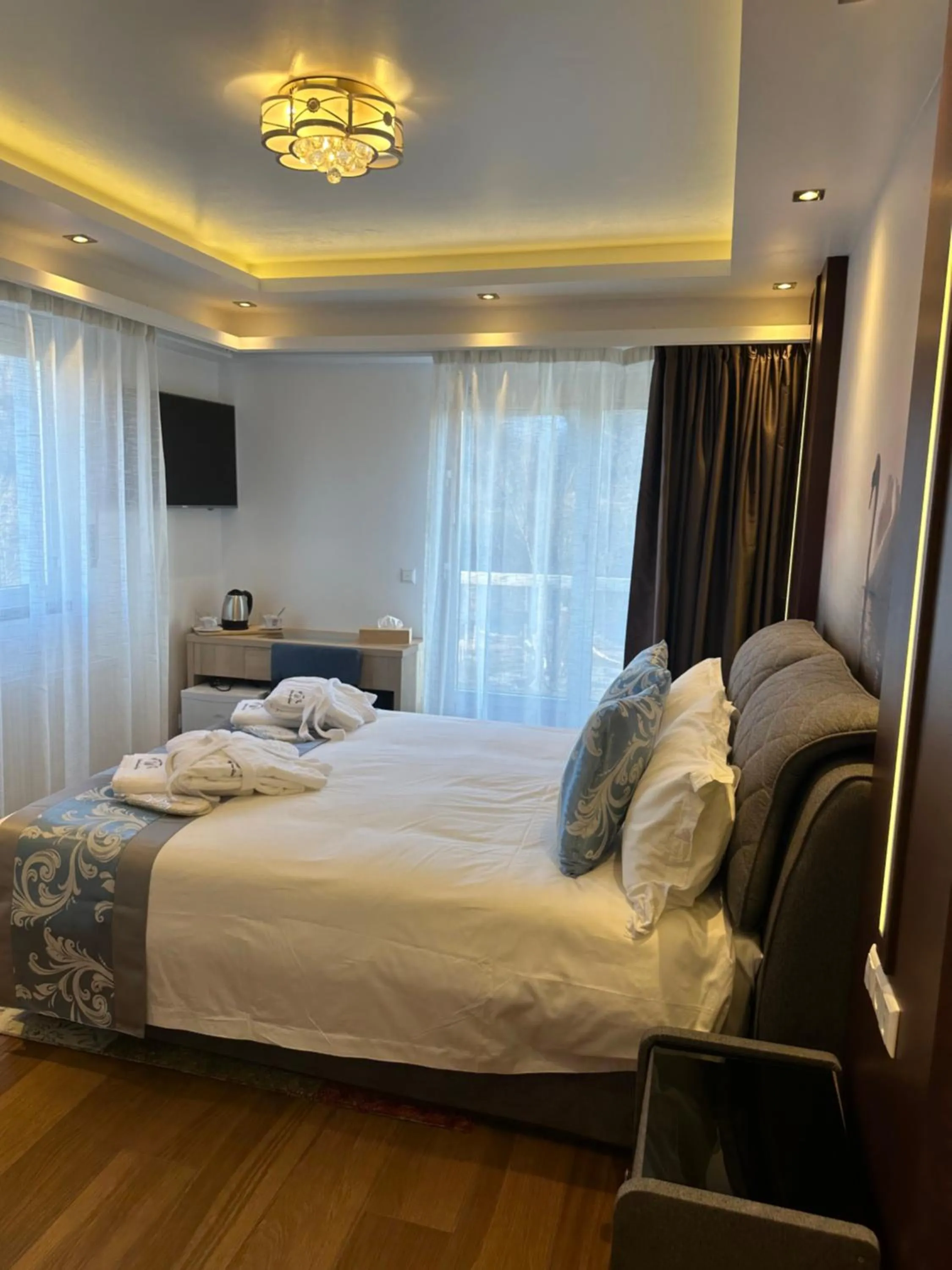 Bed in hotel whiteswan