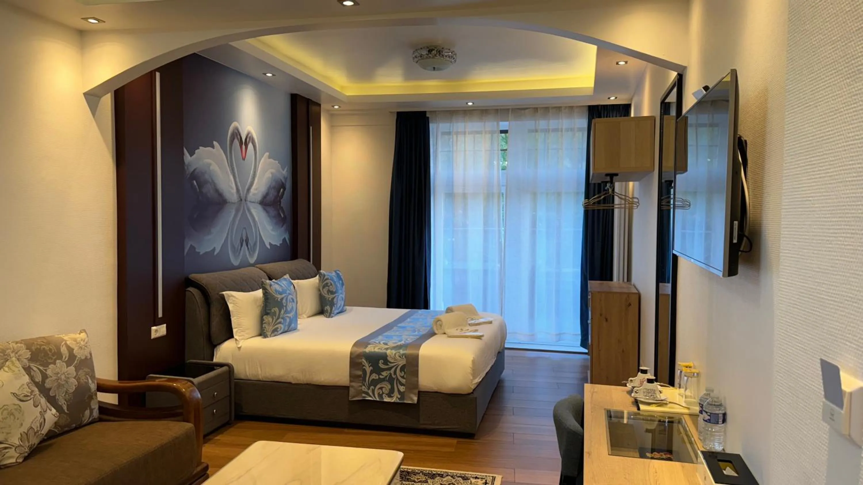 Bed in hotel whiteswan