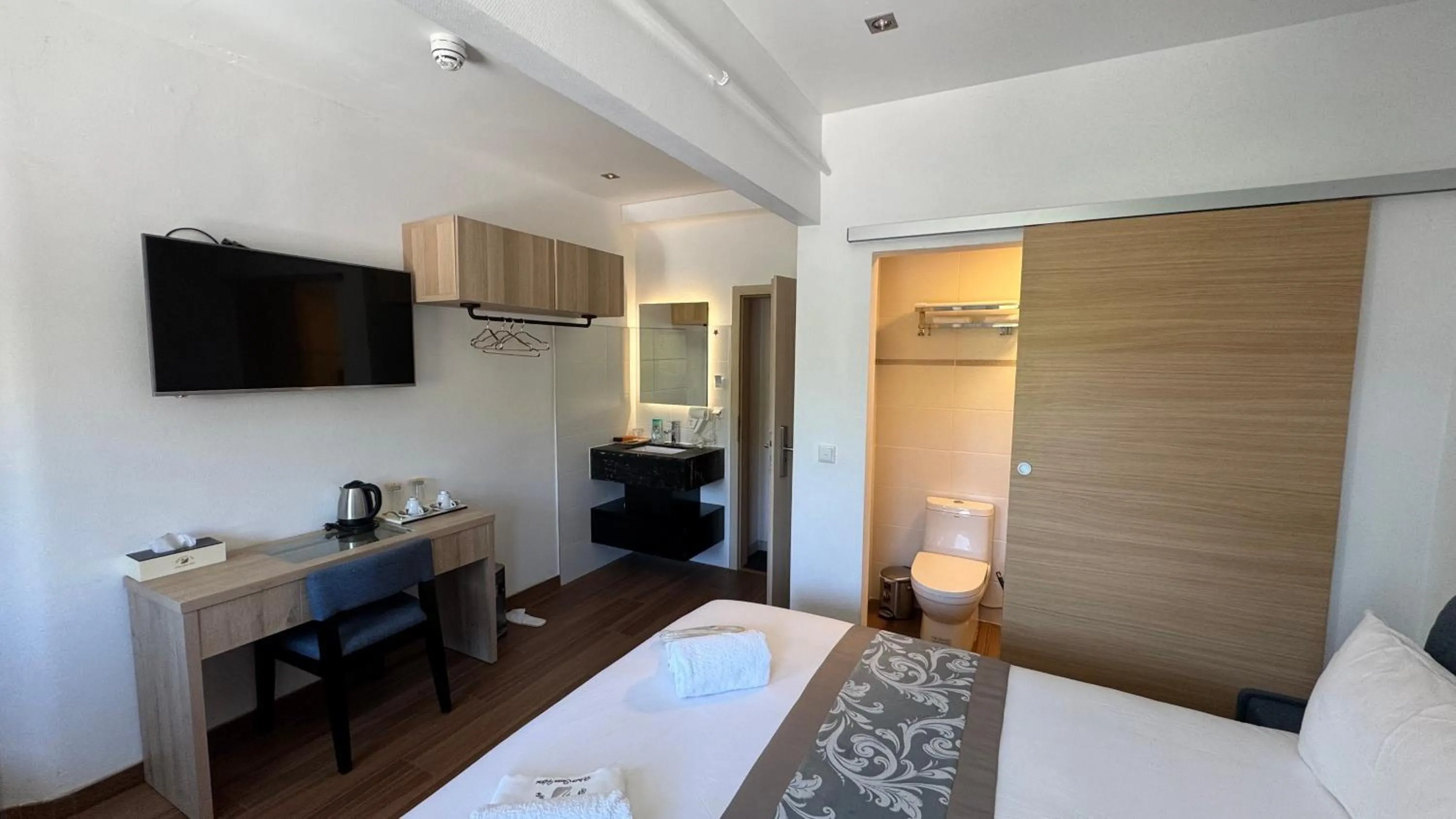 Bed in hotel whiteswan