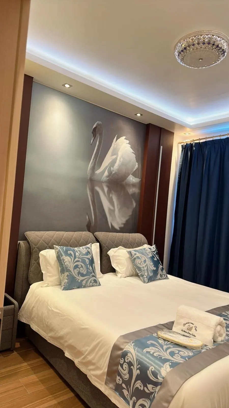 Bed in hotel whiteswan