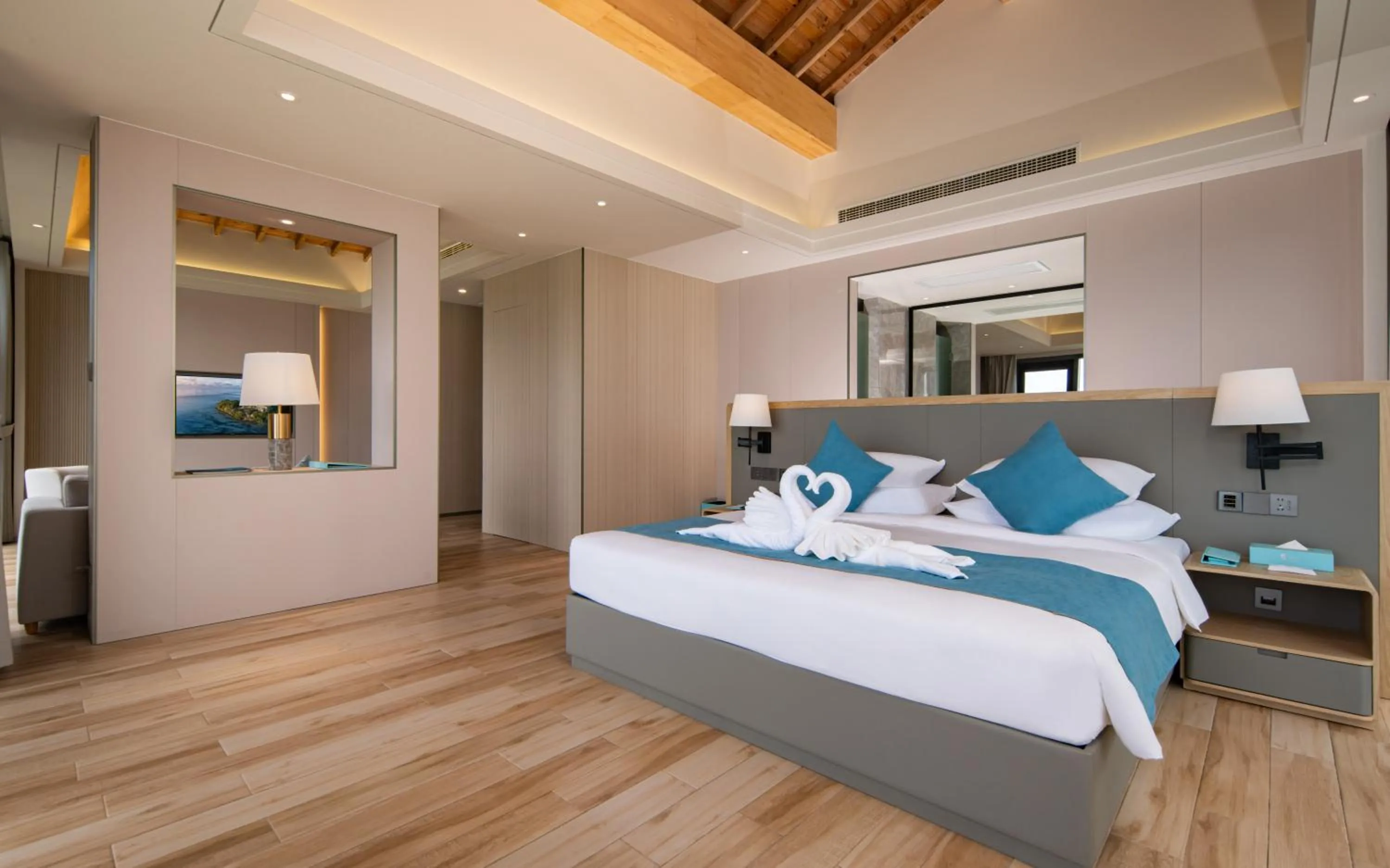 Bed in Palau Sunrise Seaview Landison Retreat