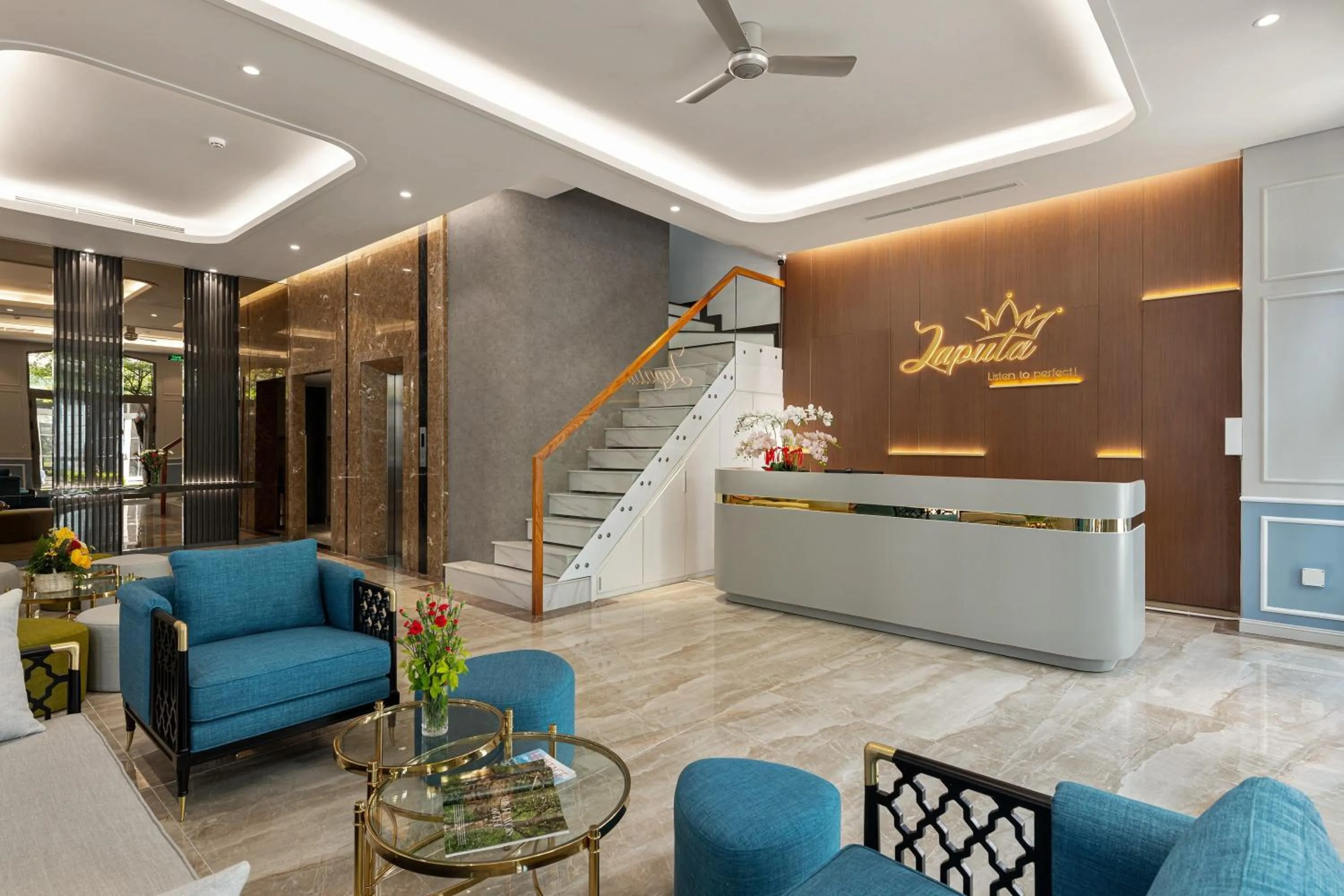 Seating area in Laputa Hotel Phú Quốc