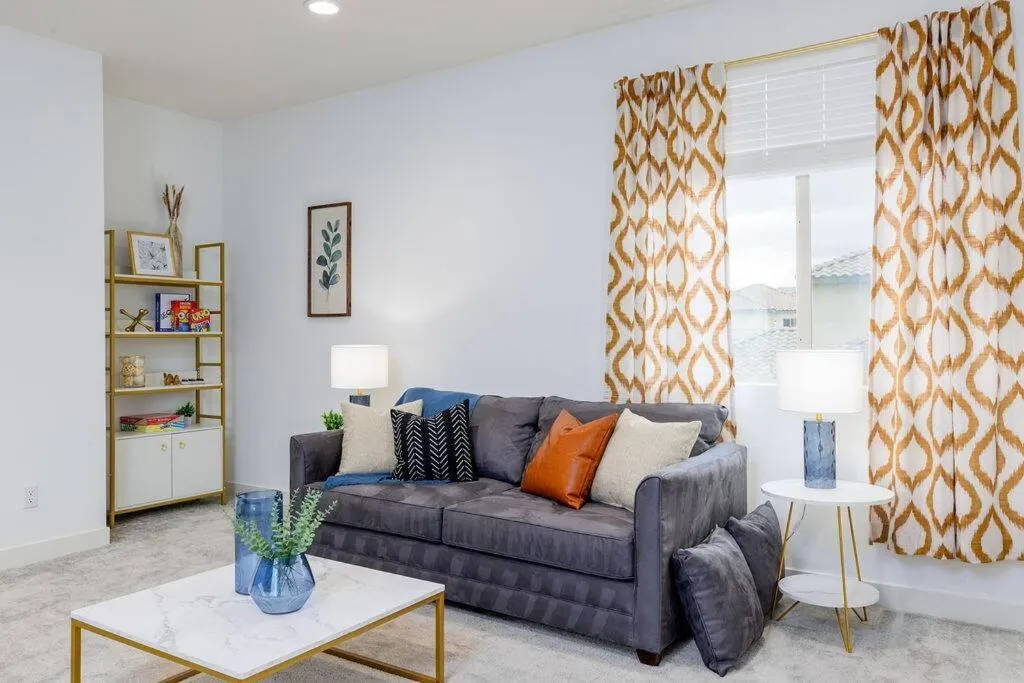 Seating area in Near Coachella and Stagecoach Palm Springs , PGA resort Villa ,Golf, community pool, gym