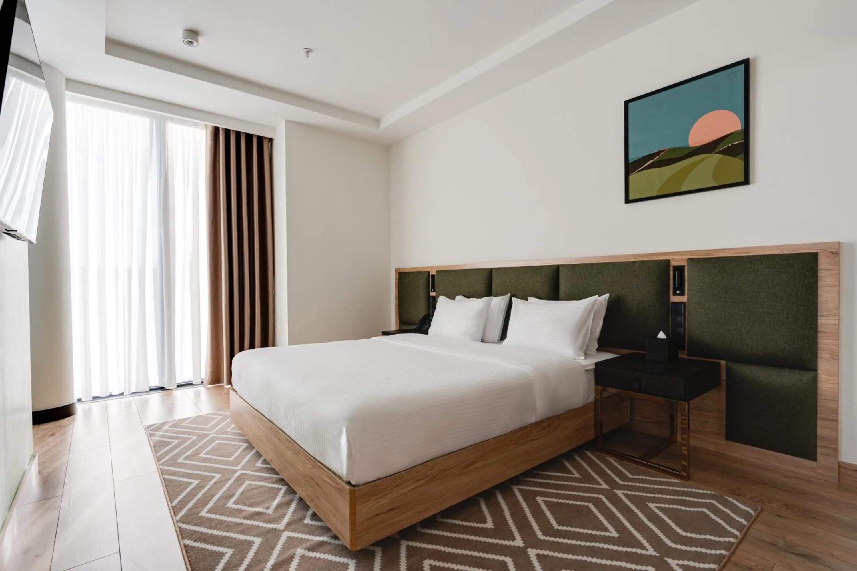 Coffee/tea facilities, Bed in THE ELEMENTS HOTEL