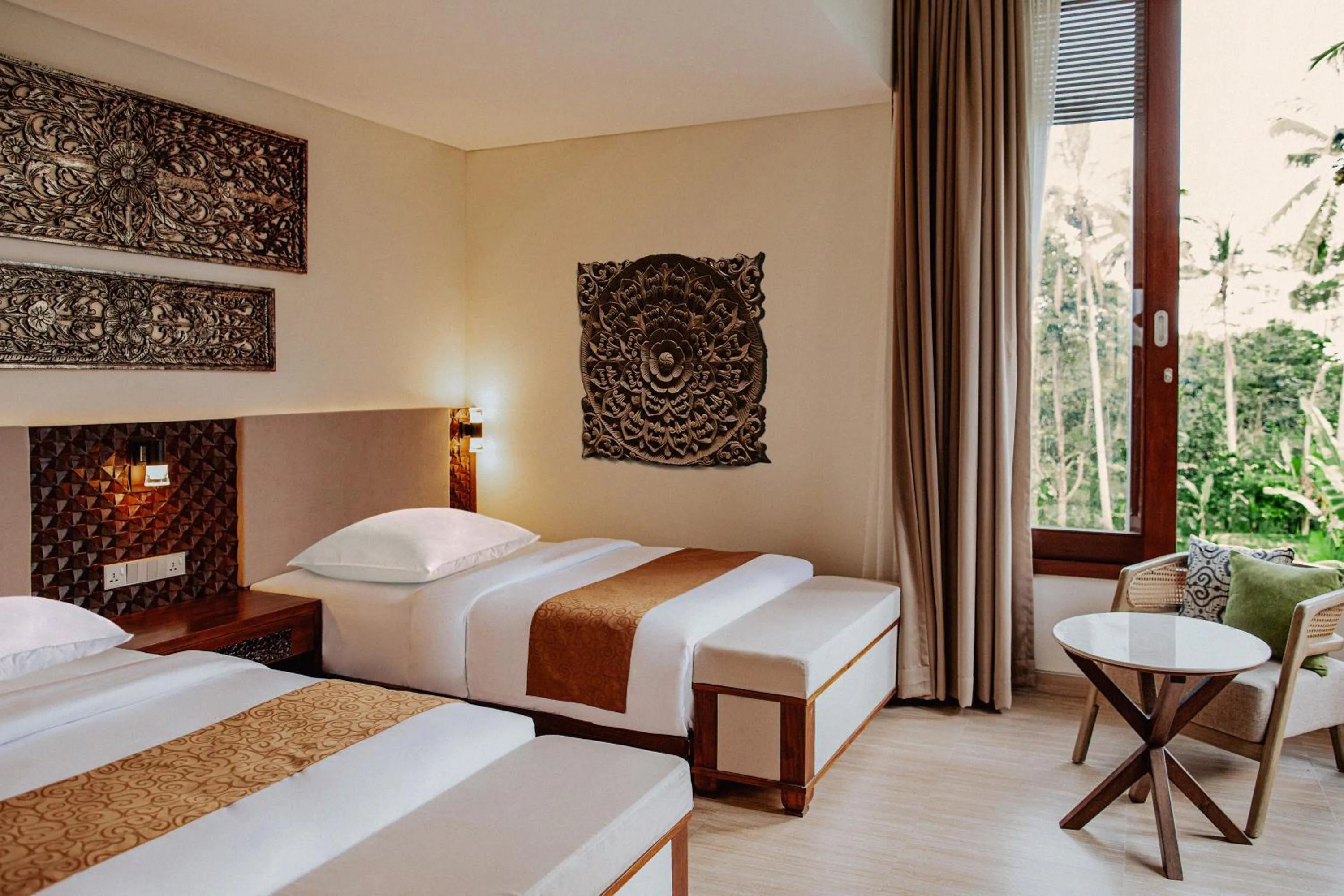 Bed in Stanagiri Villas Ubud