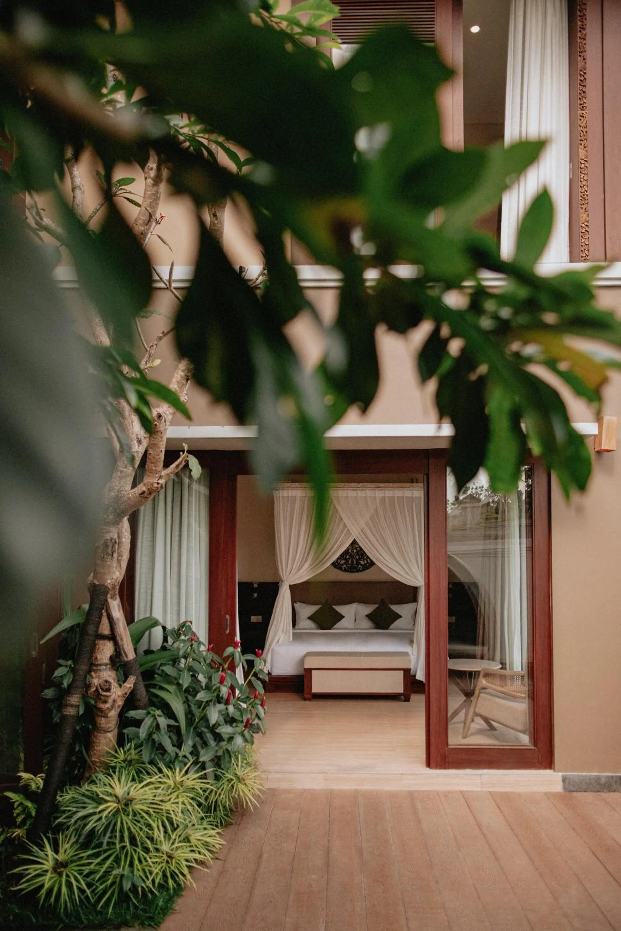 Bed in Stanagiri Villas Ubud