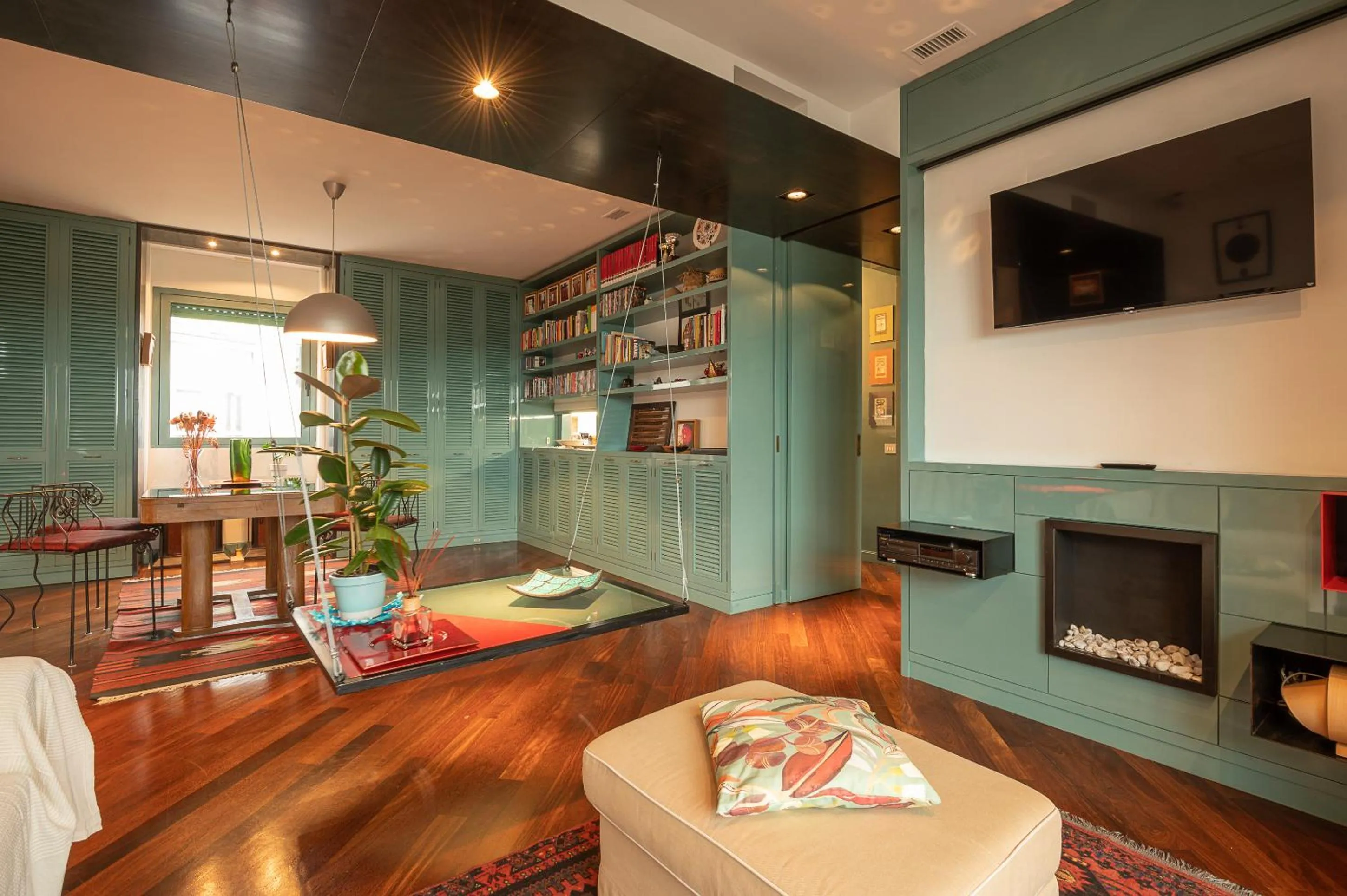 Living room in Tiffany's apartment Flaminio