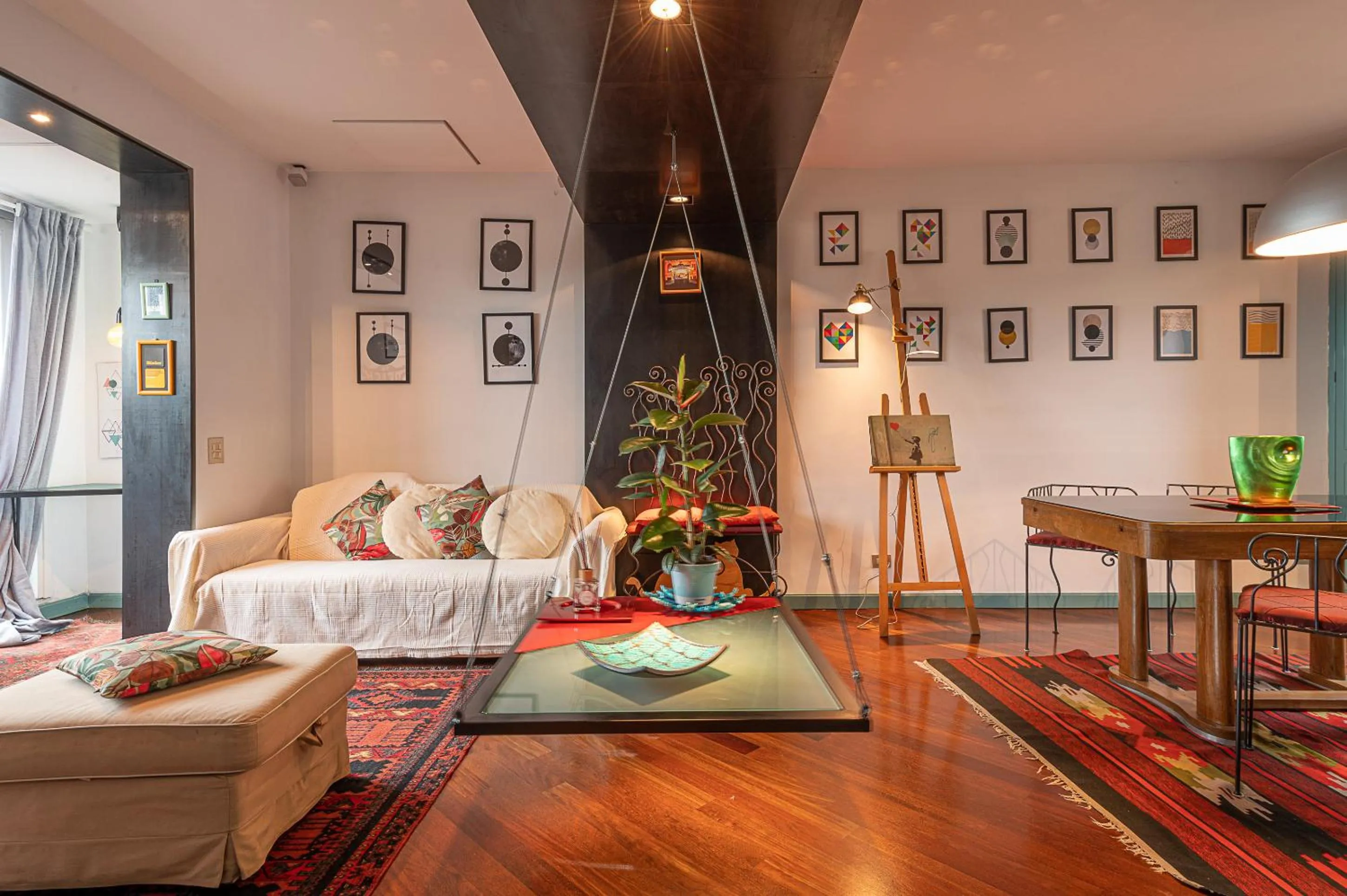 Living room in Tiffany's apartment Flaminio