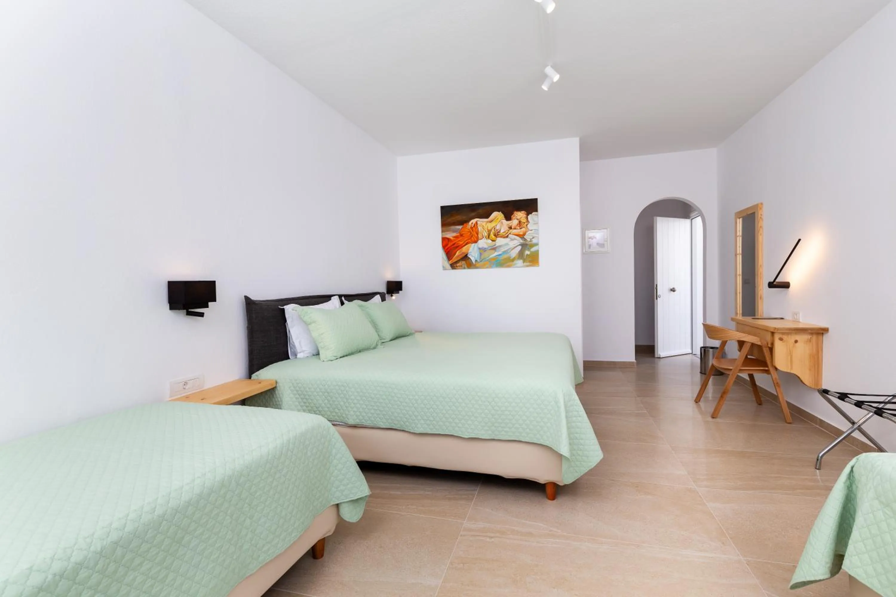 Bed in Pyrgaki Hotel