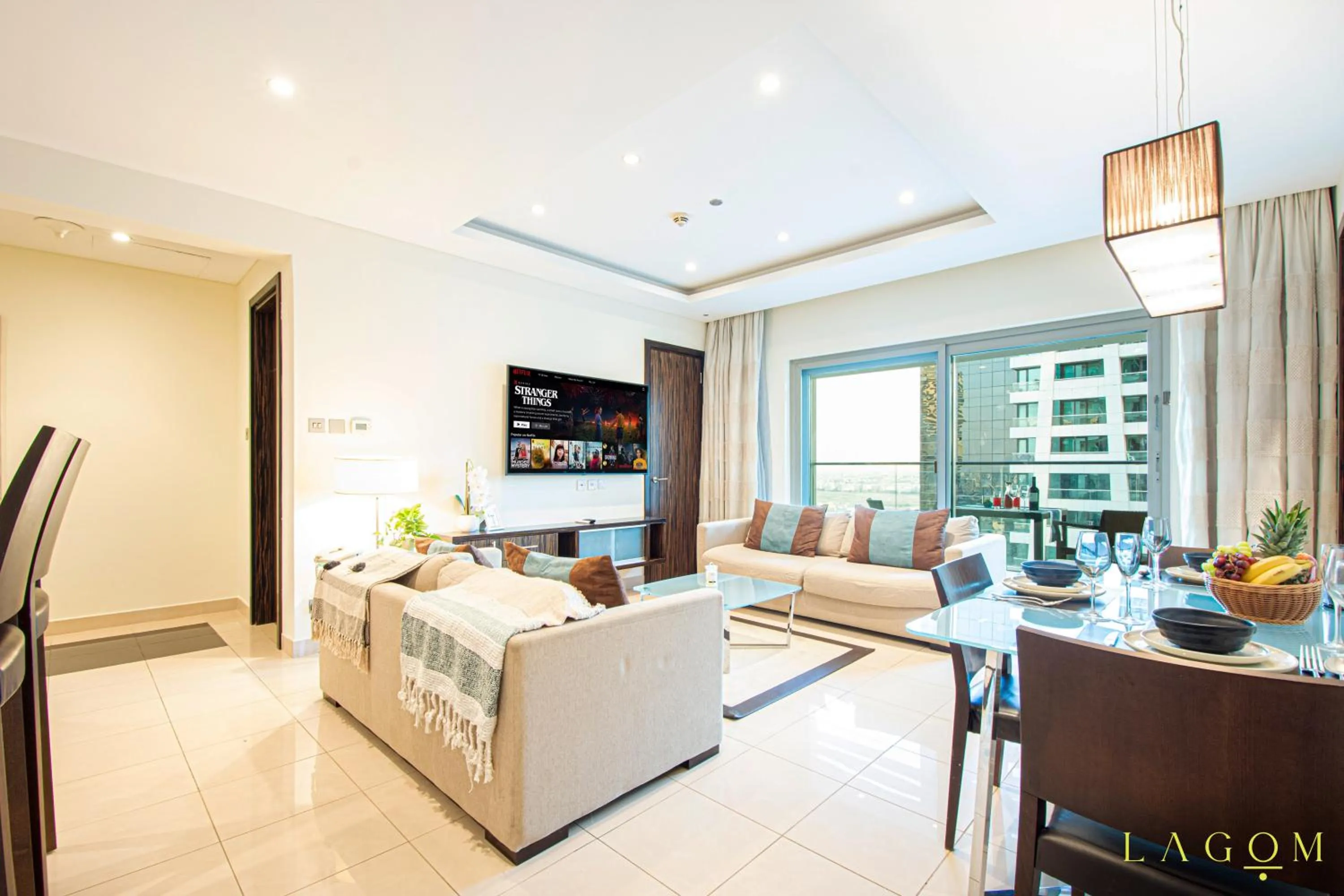 Living room in Songs of the Lake by Lagom - Bonnington Apartment Jumeirah Lake Towers,
