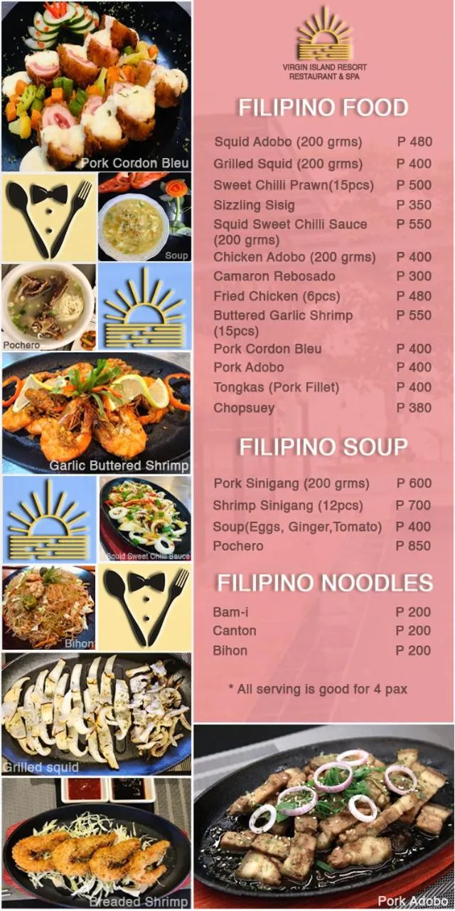 Food and drinks in 버진 아일랜드 리조트 Virgin Island Resort Restaurant & Spa