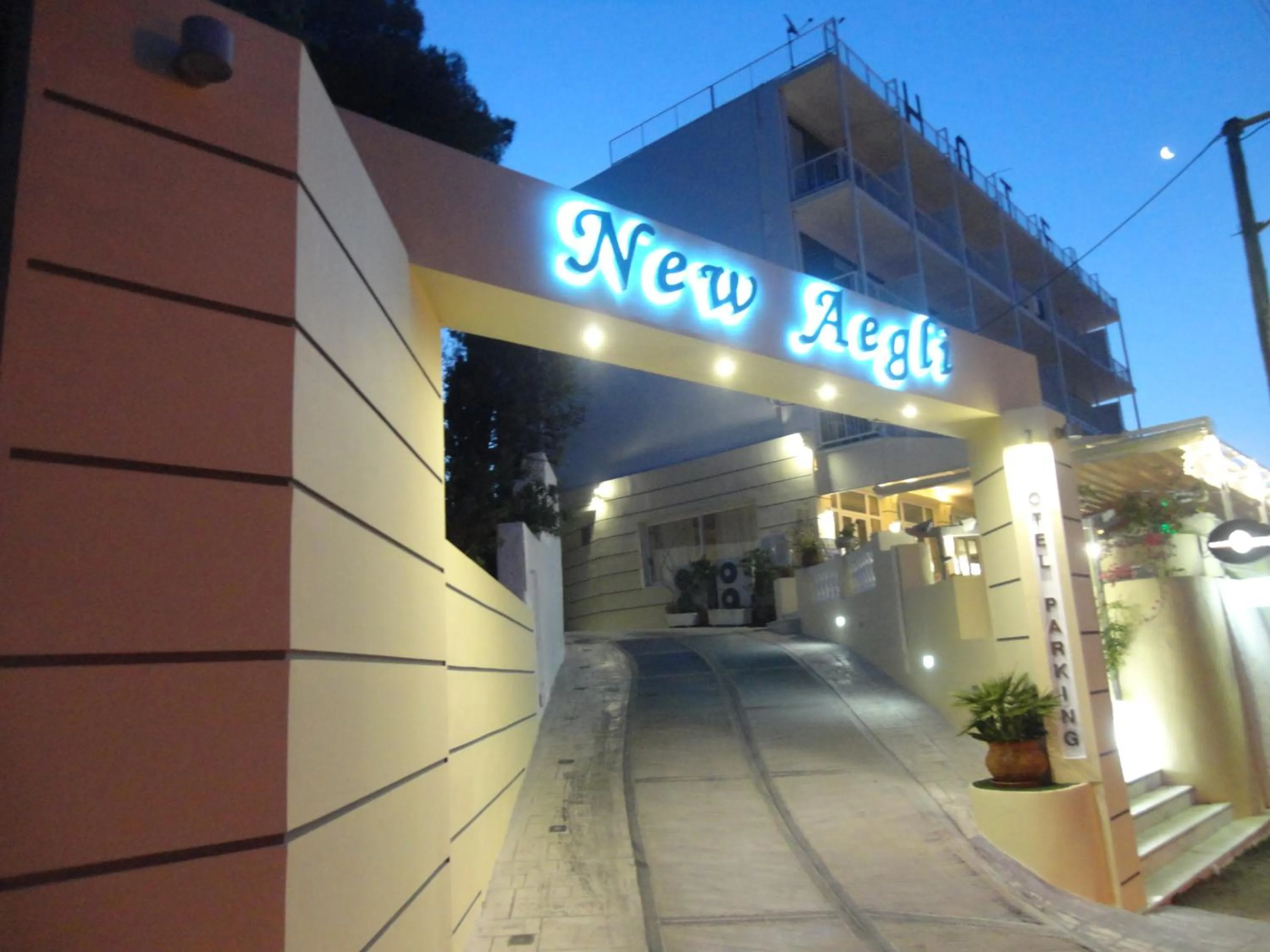 Facade/entrance in New Aegli Resort Hotel