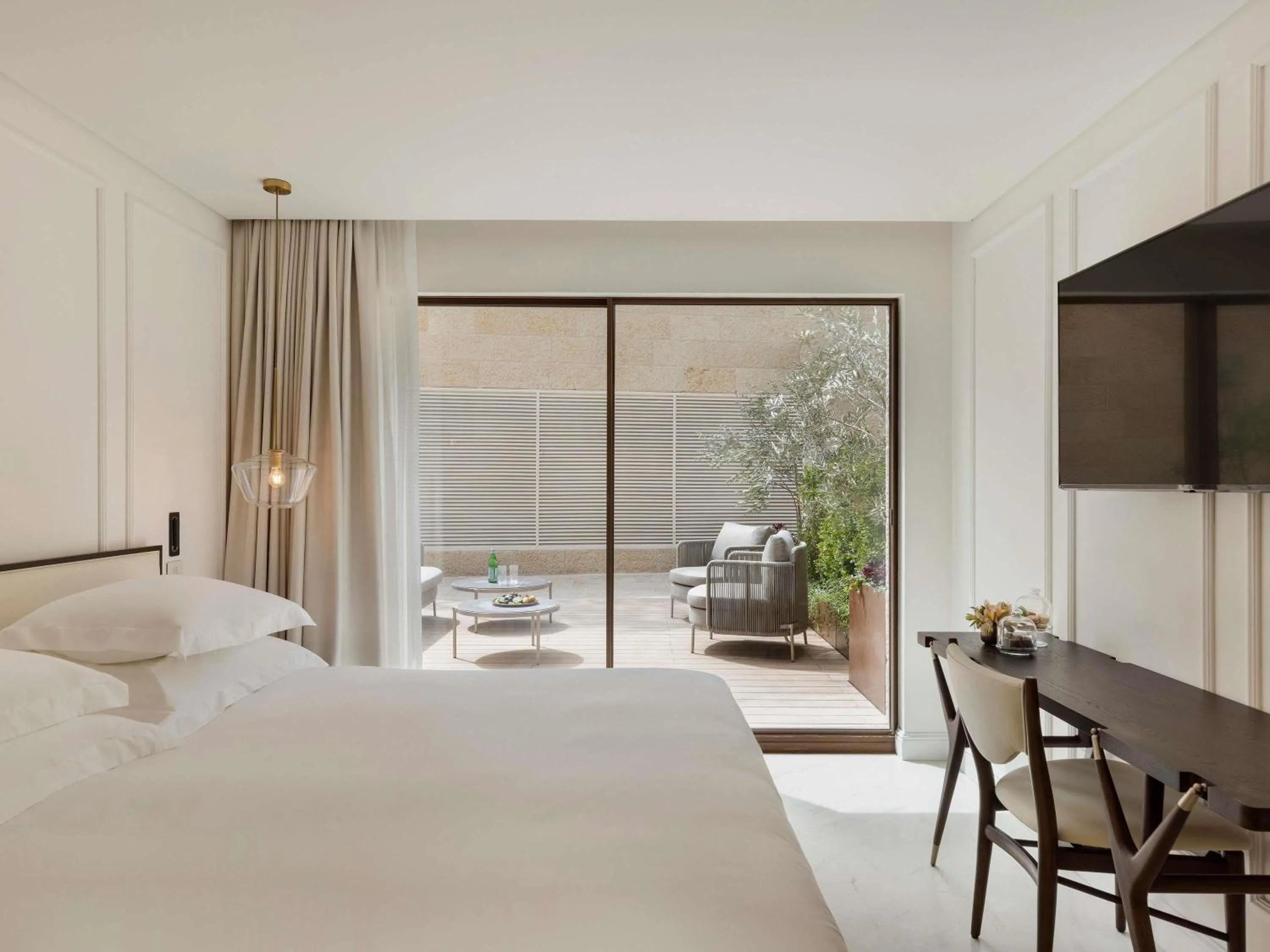 Bedroom, Bed in Theatron Jerusalem Hotel & Spa - MGallery Collection