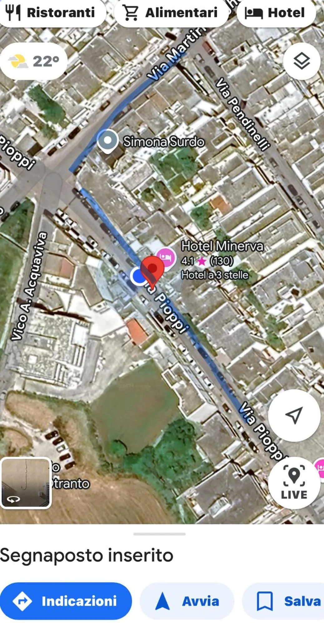 Street view in Hotel Minerva