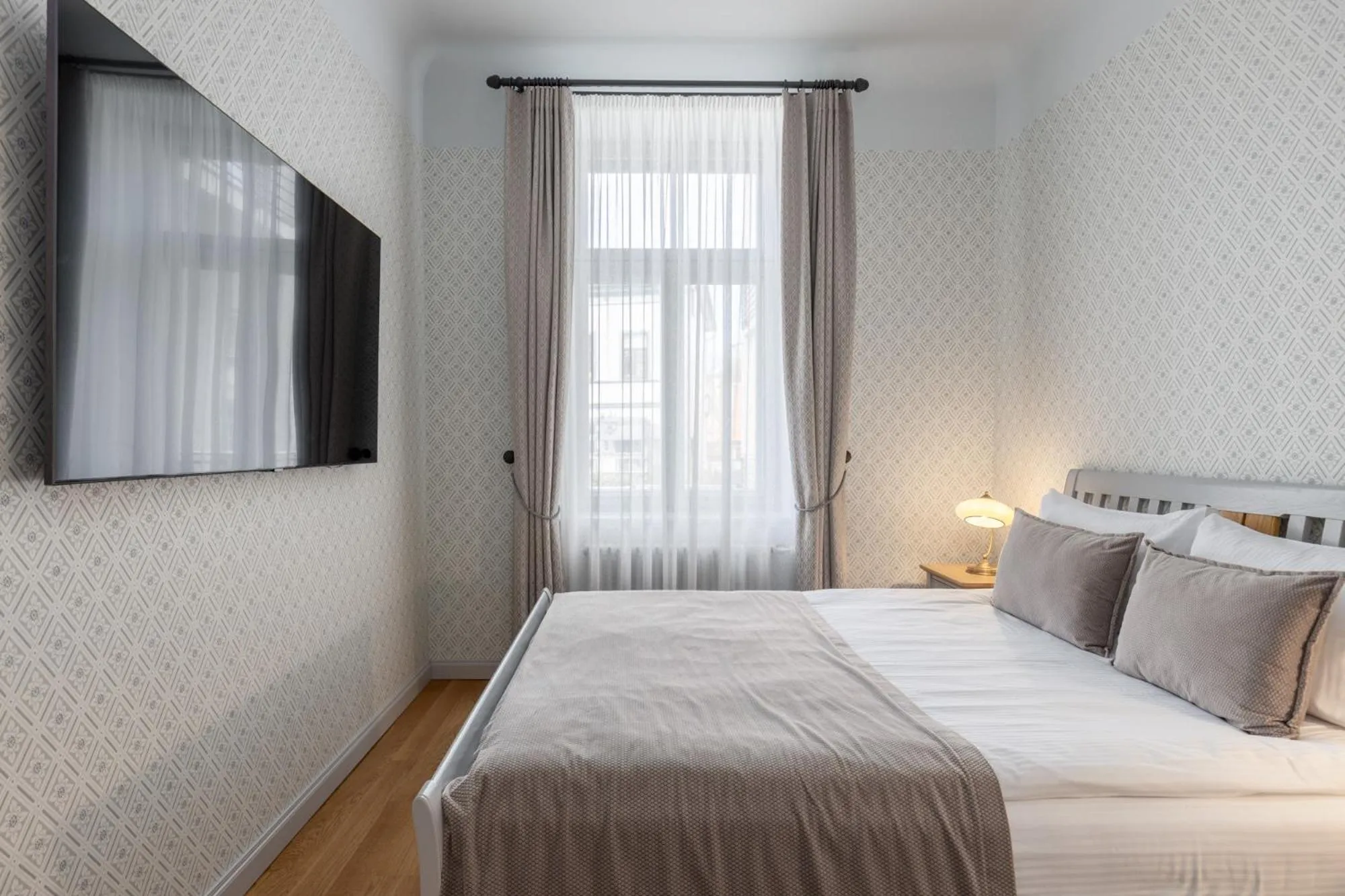 Bed in Roze Kūrmājas Residence