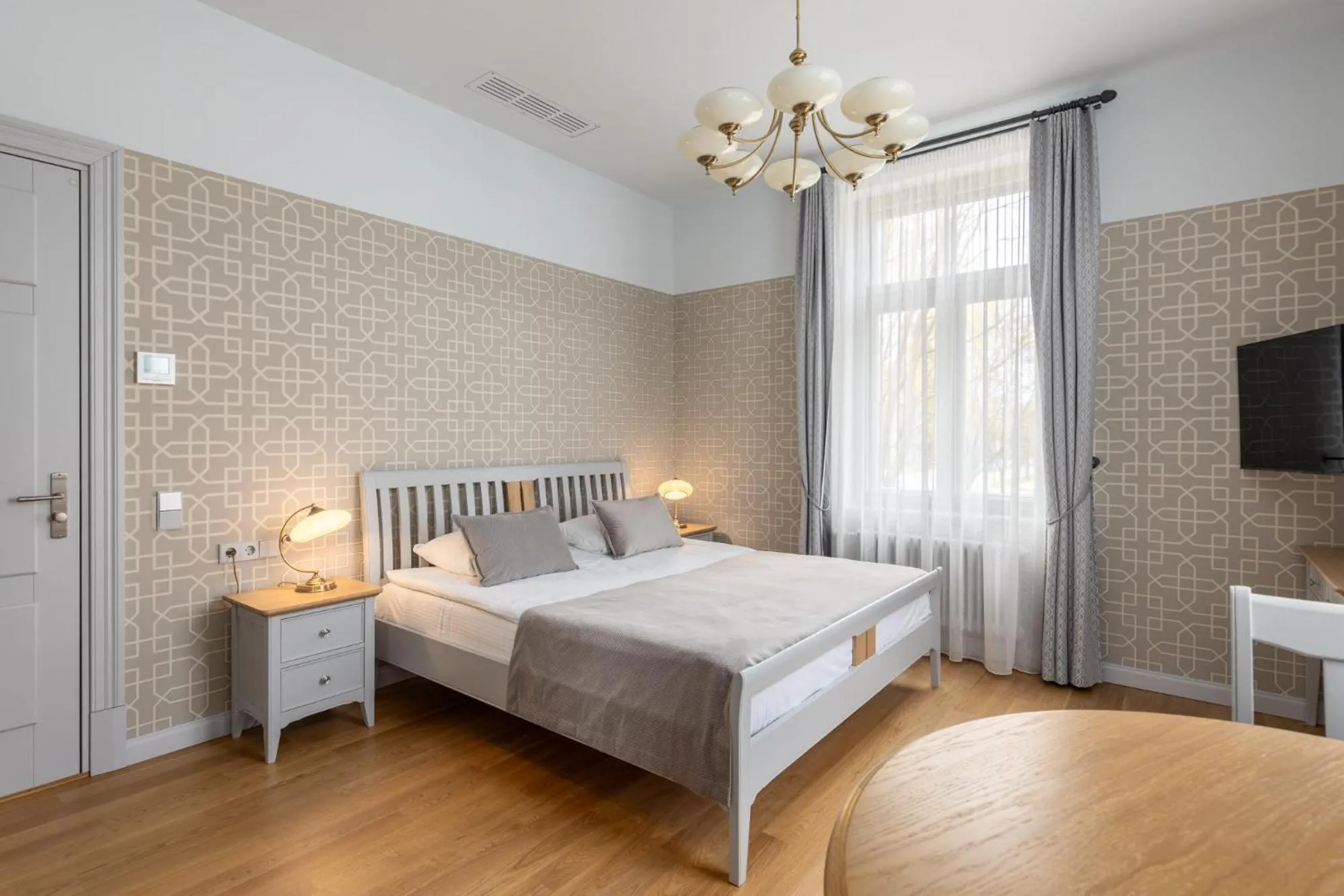 Bed in Roze Kūrmājas Residence