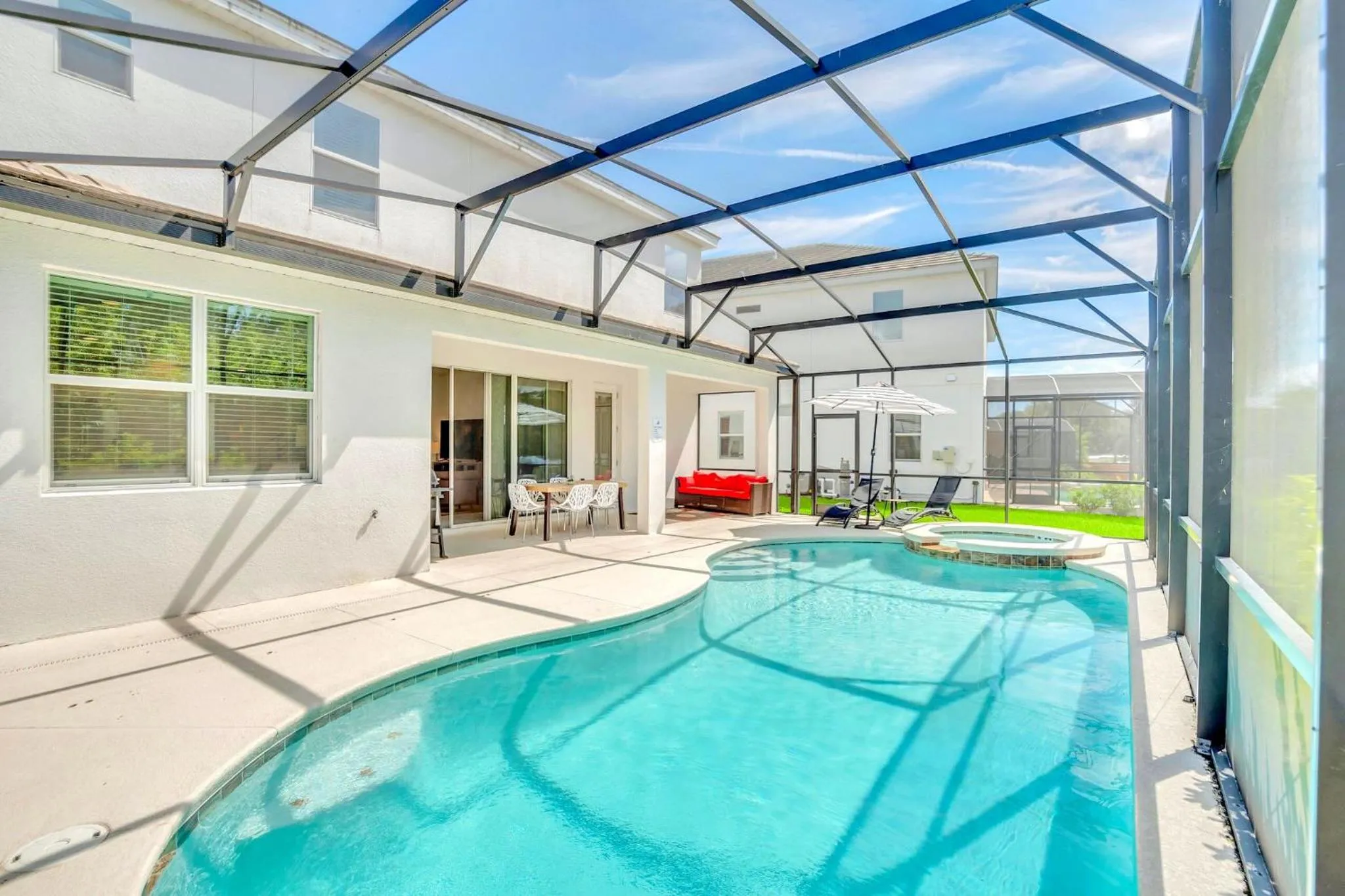 Pool view in 5BR Family Home with Pool & Hot Tub Near Disney