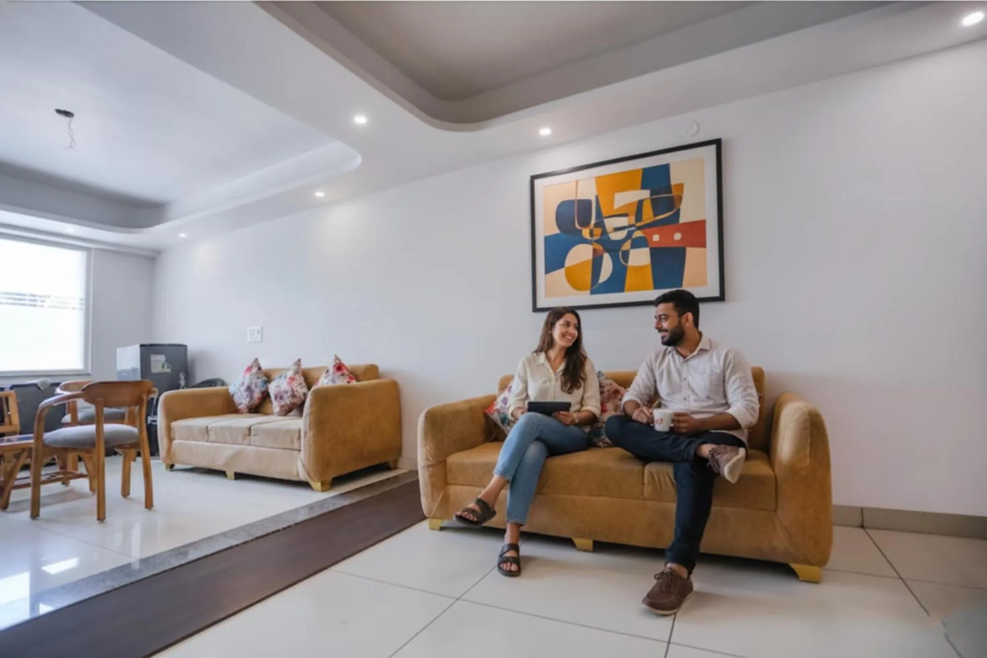 Seating area in FabHotel Well Stay