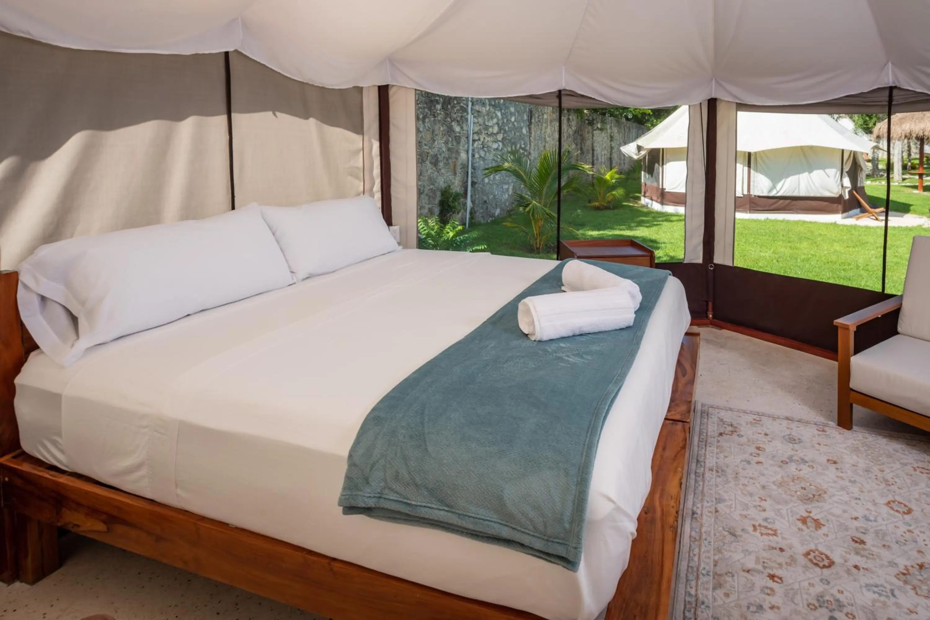 Bed in Xakluum Eco Glampings