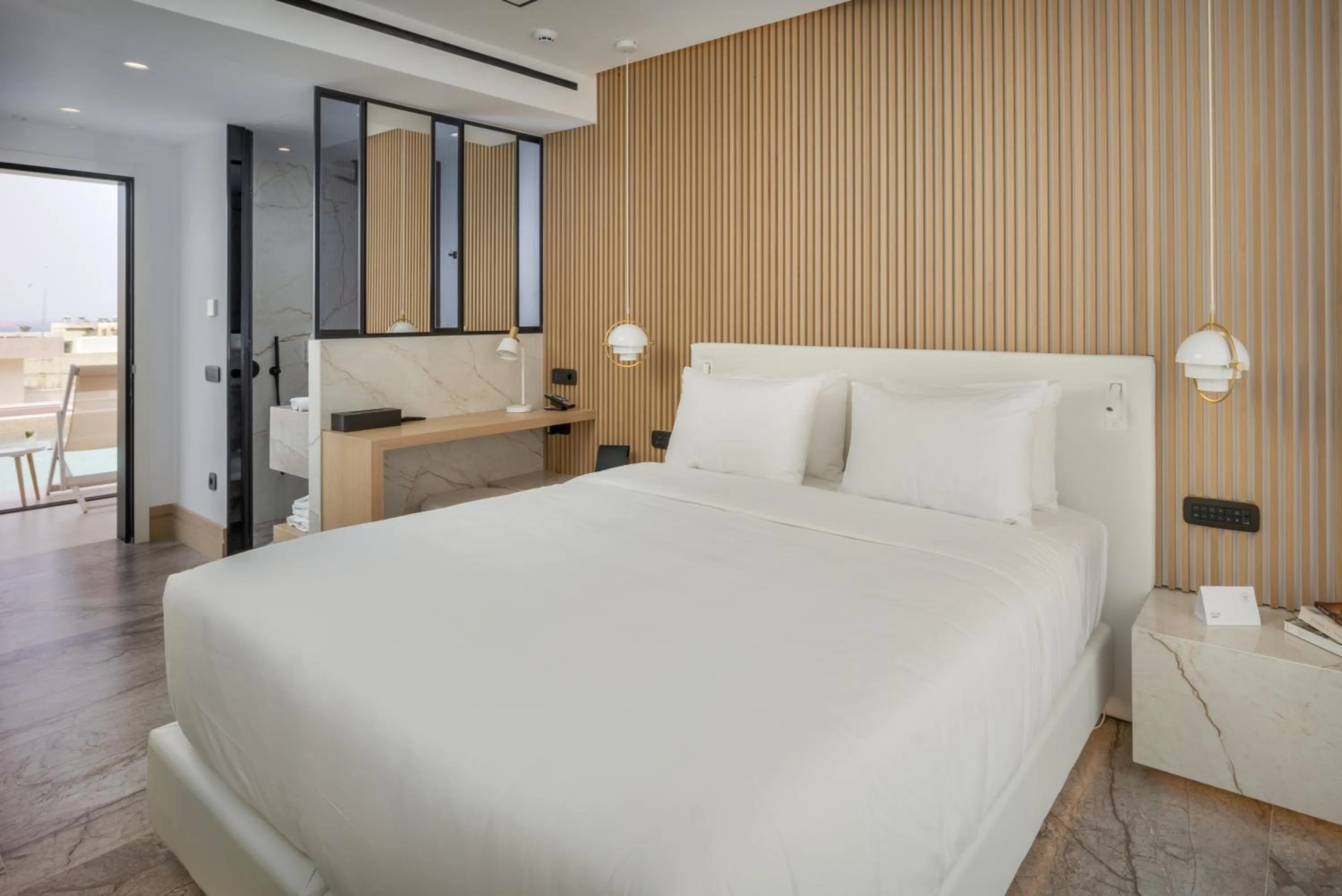 Balcony/Terrace, Bed in Ethereal White Resort Hotel & Spa - Adults Only