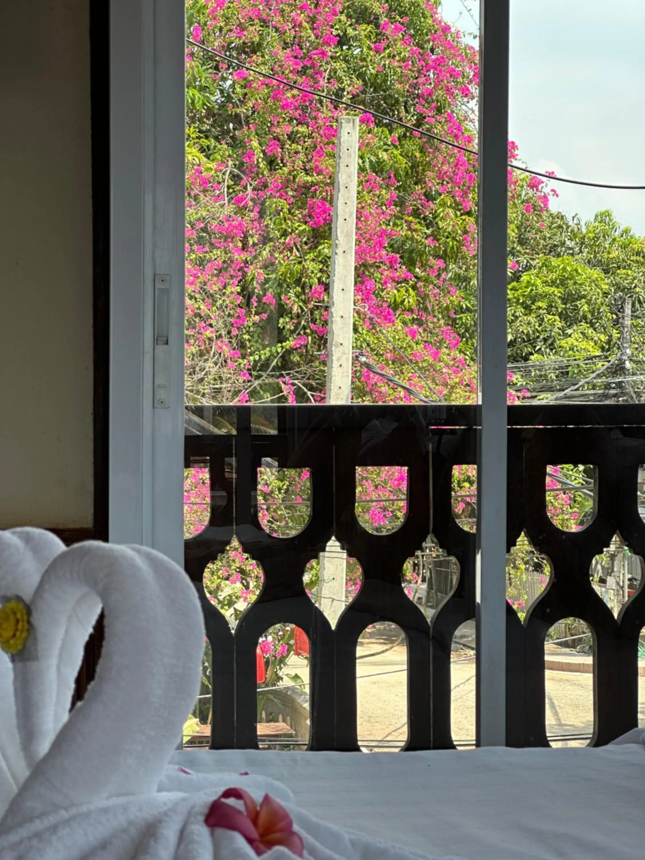 View (from property/room), Bed in Villa Thida Mekong Riverside