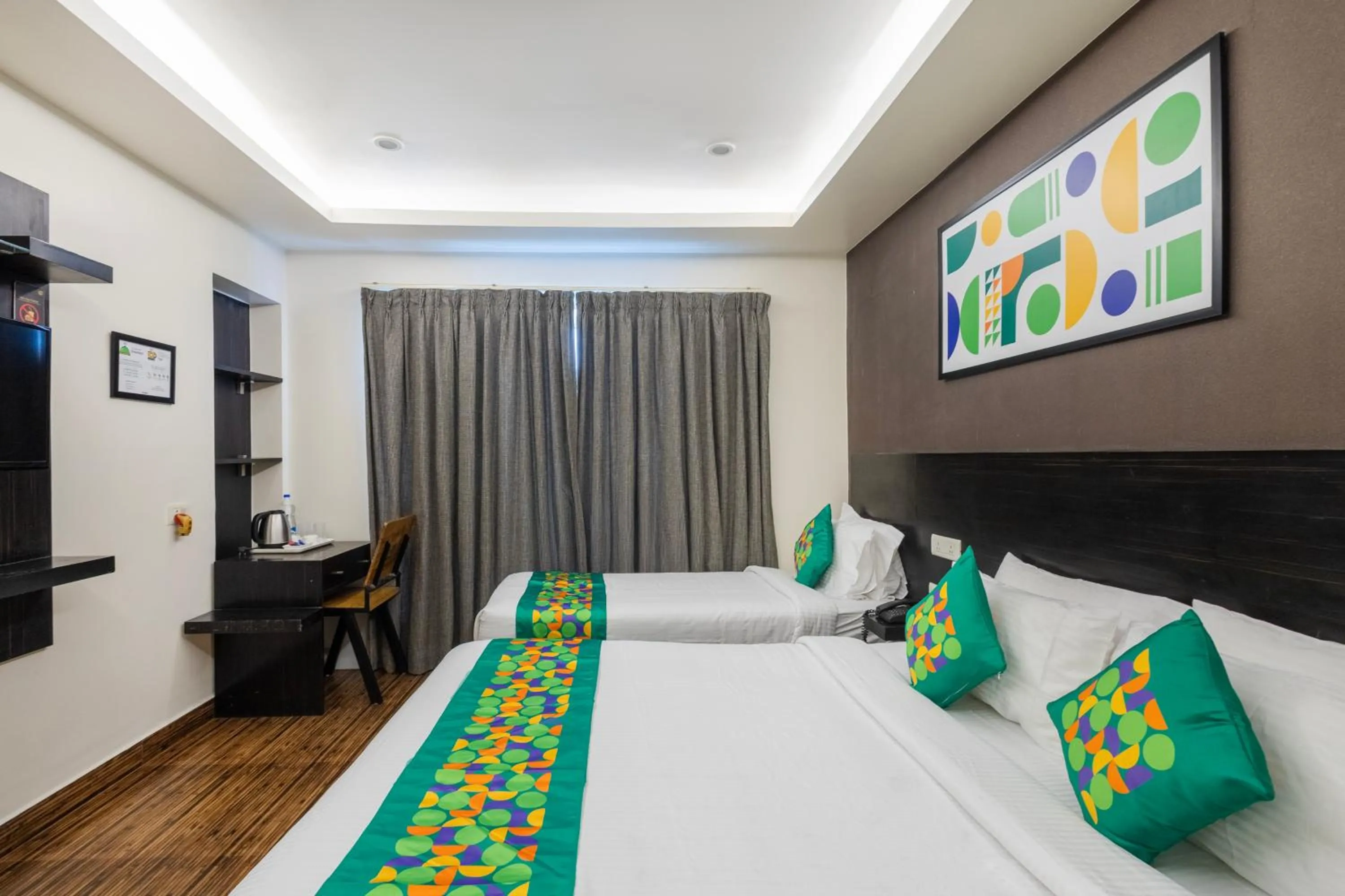 Bedroom, Bed in Treebo Premium Twin Star