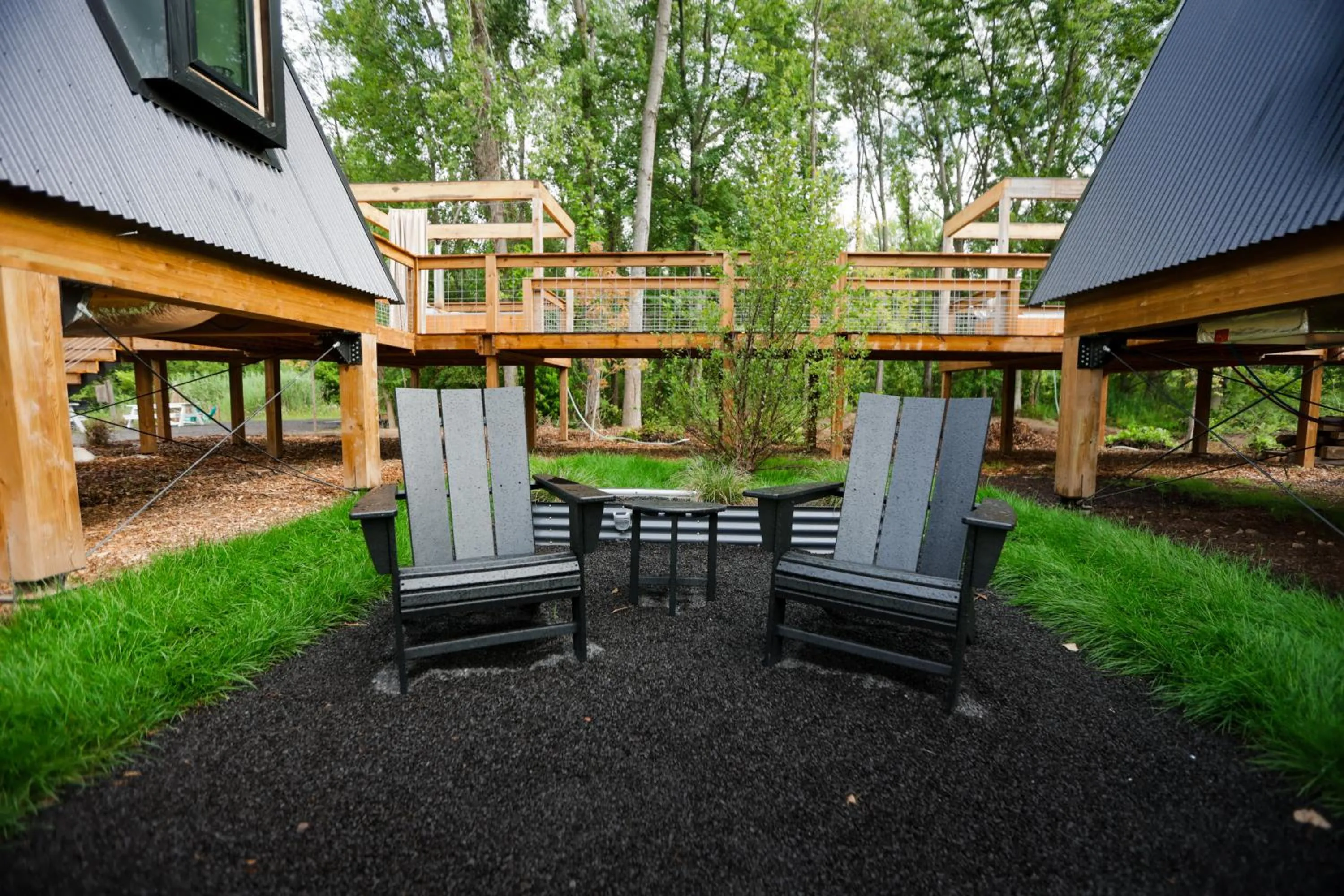 Seating area in Finger Lakes Treehouse