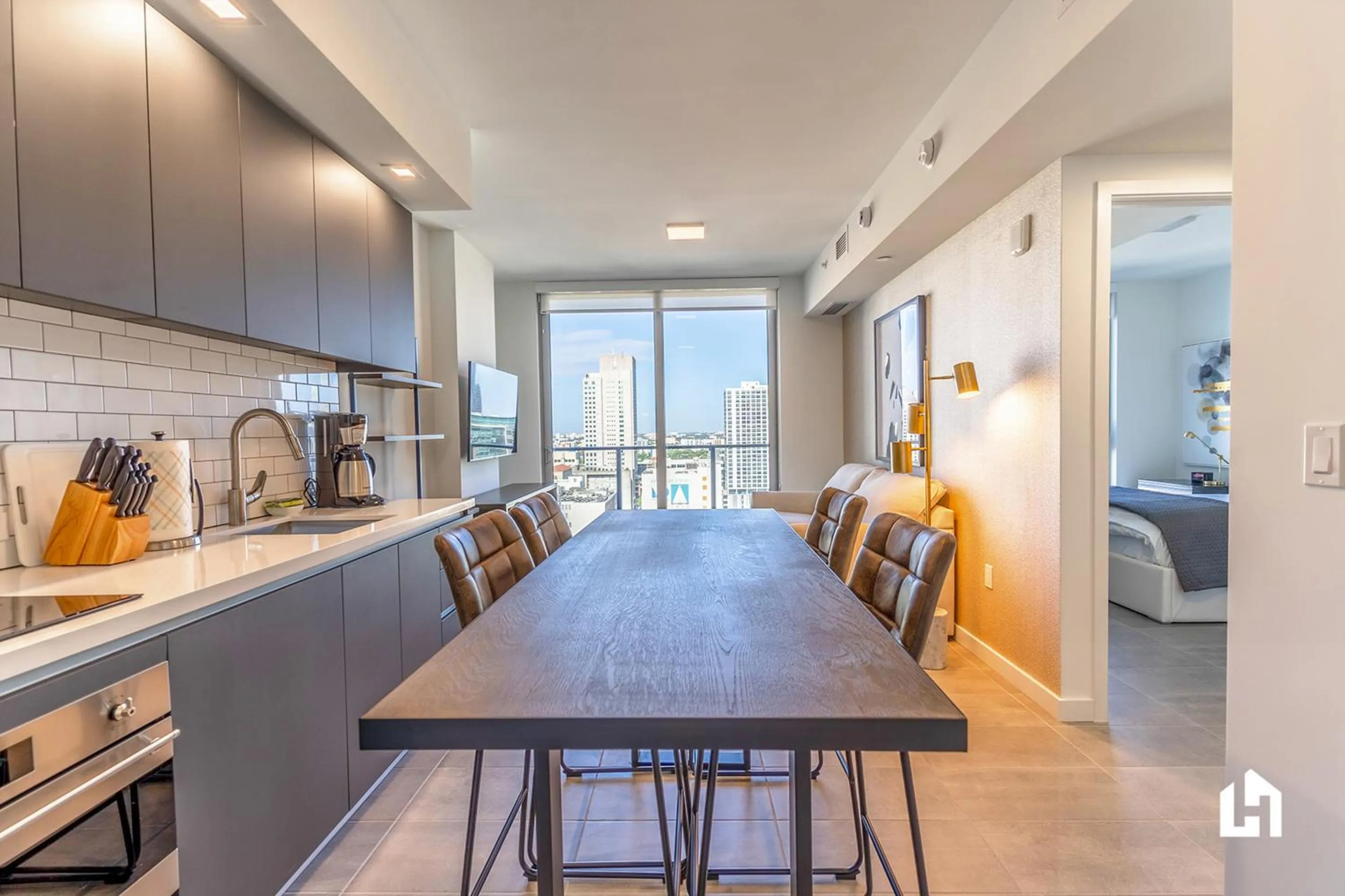 Kitchen or kitchenette in Downtown Miami Condos by Lua Host