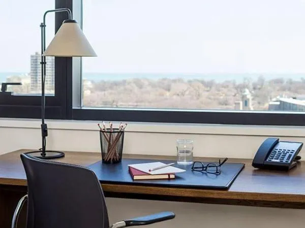 Seating area in The Study at the University of Chicago