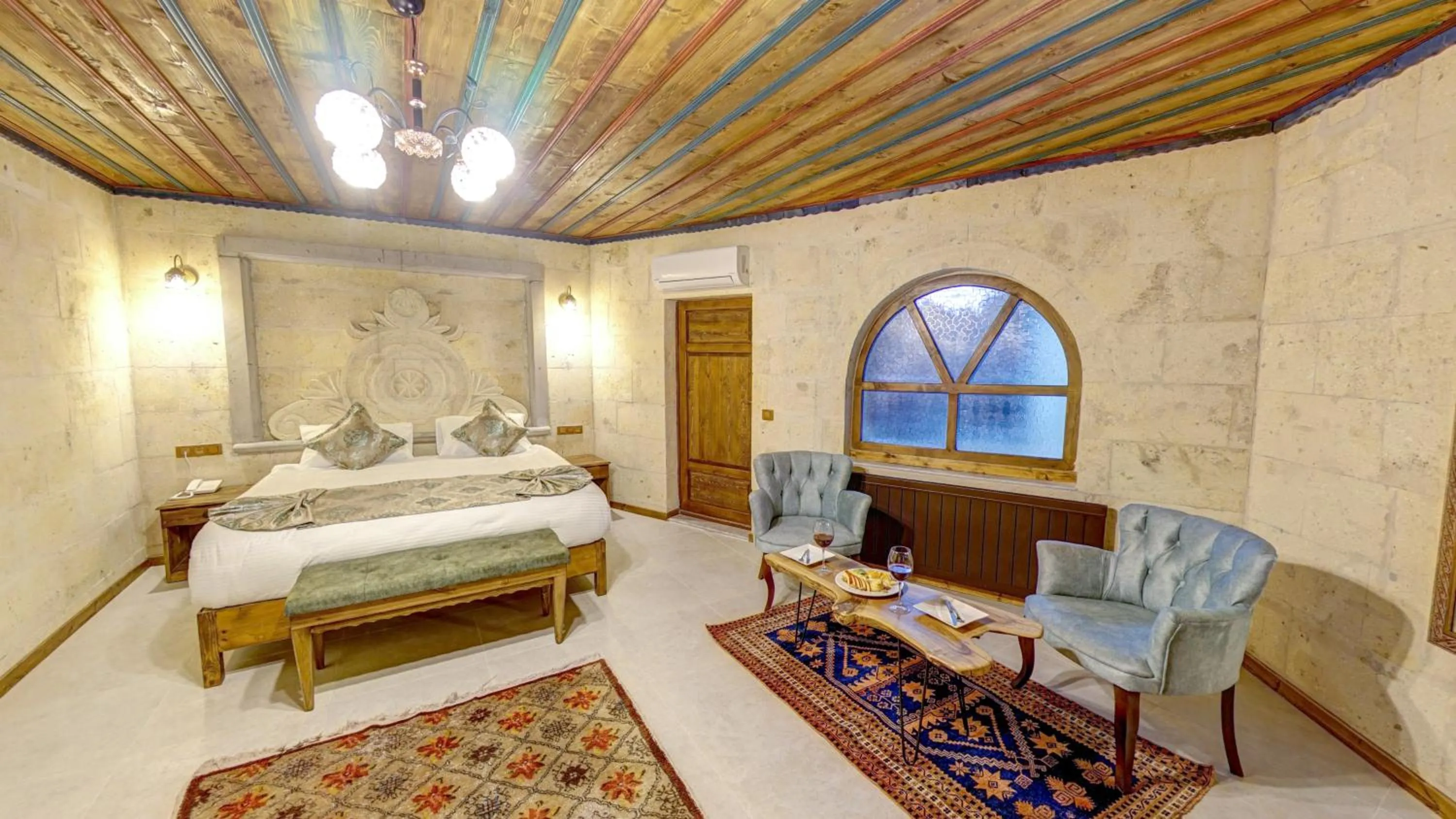 Living room, Bed in Premium Cappadocia House