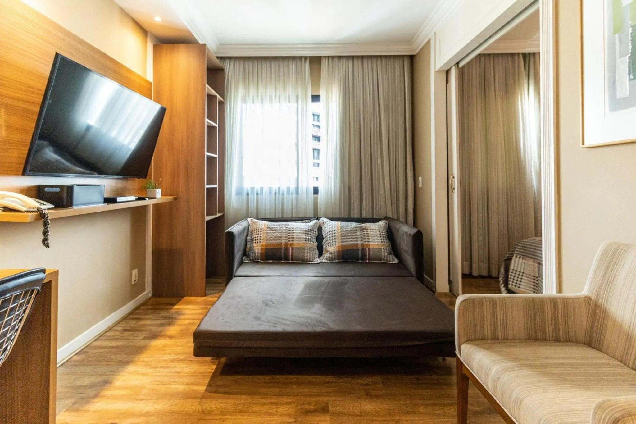 View (from property/room), Bed in Kaza Noah The Universe Paulista Bela Vista