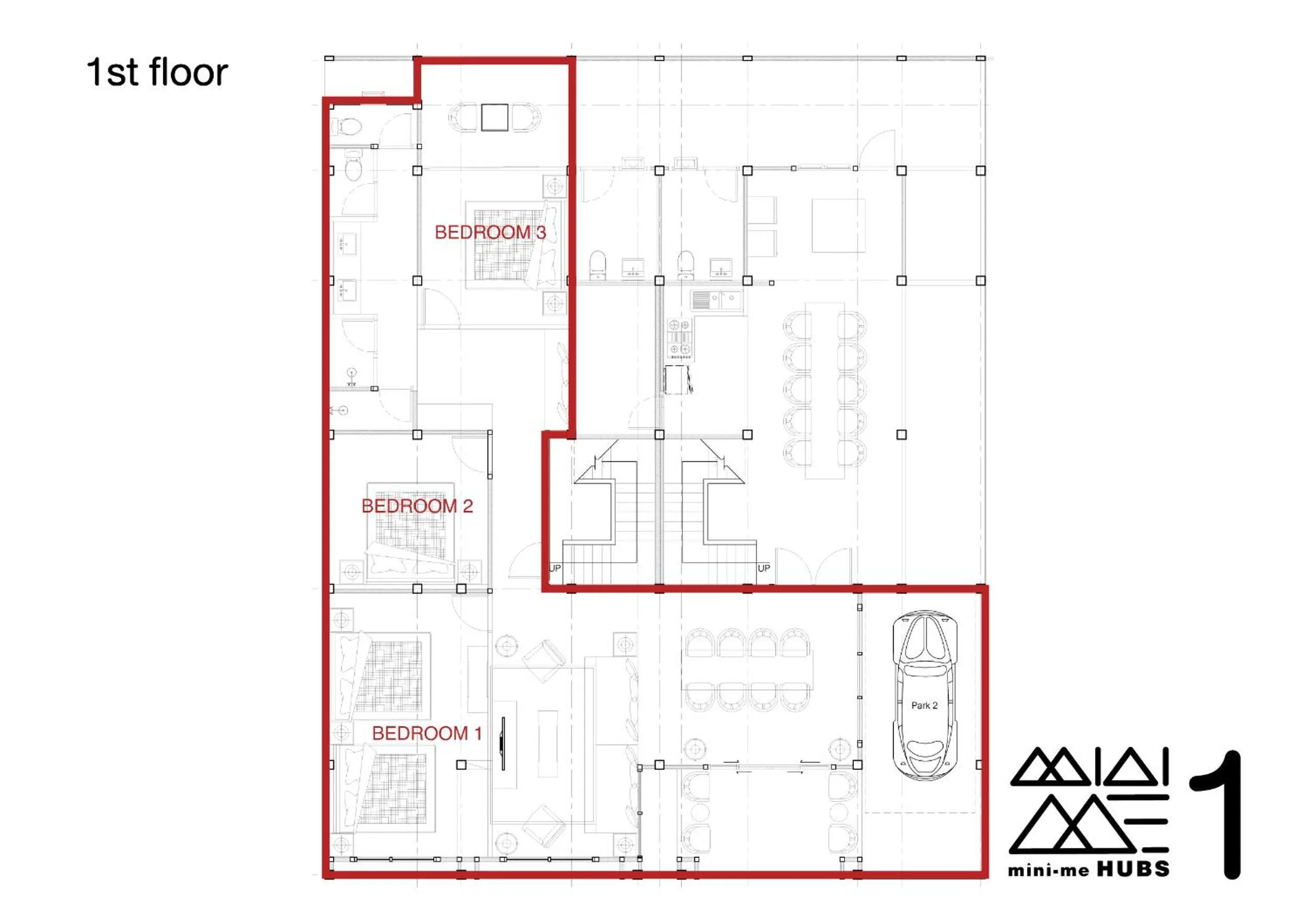 Floor plan in Mini-Me HUBS, Charm Suites & Pool in Old City