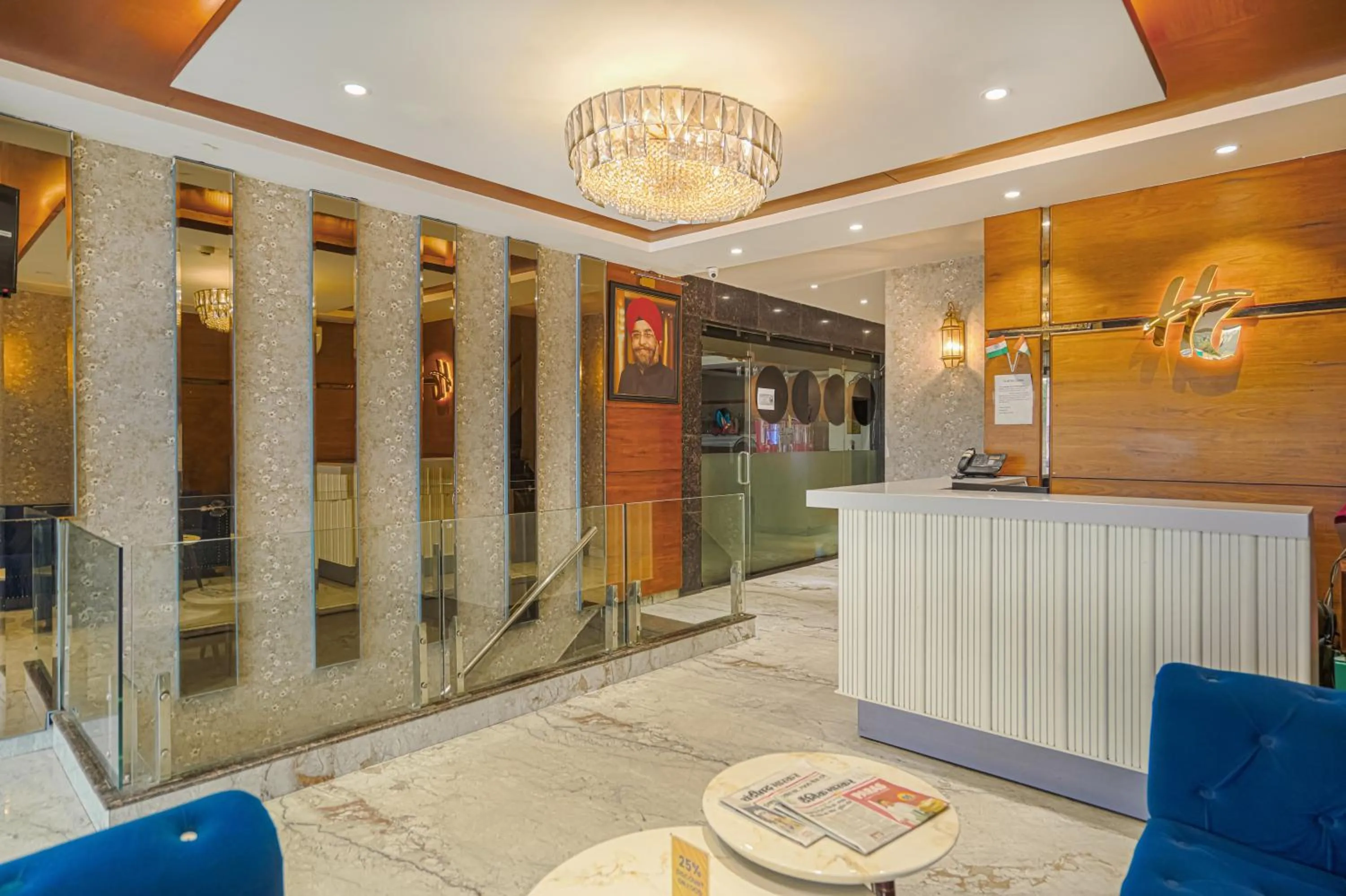 Lobby or reception in Hotel Highway Greens Near VR Punjab Mall Airport Road Mohali Chandigarh