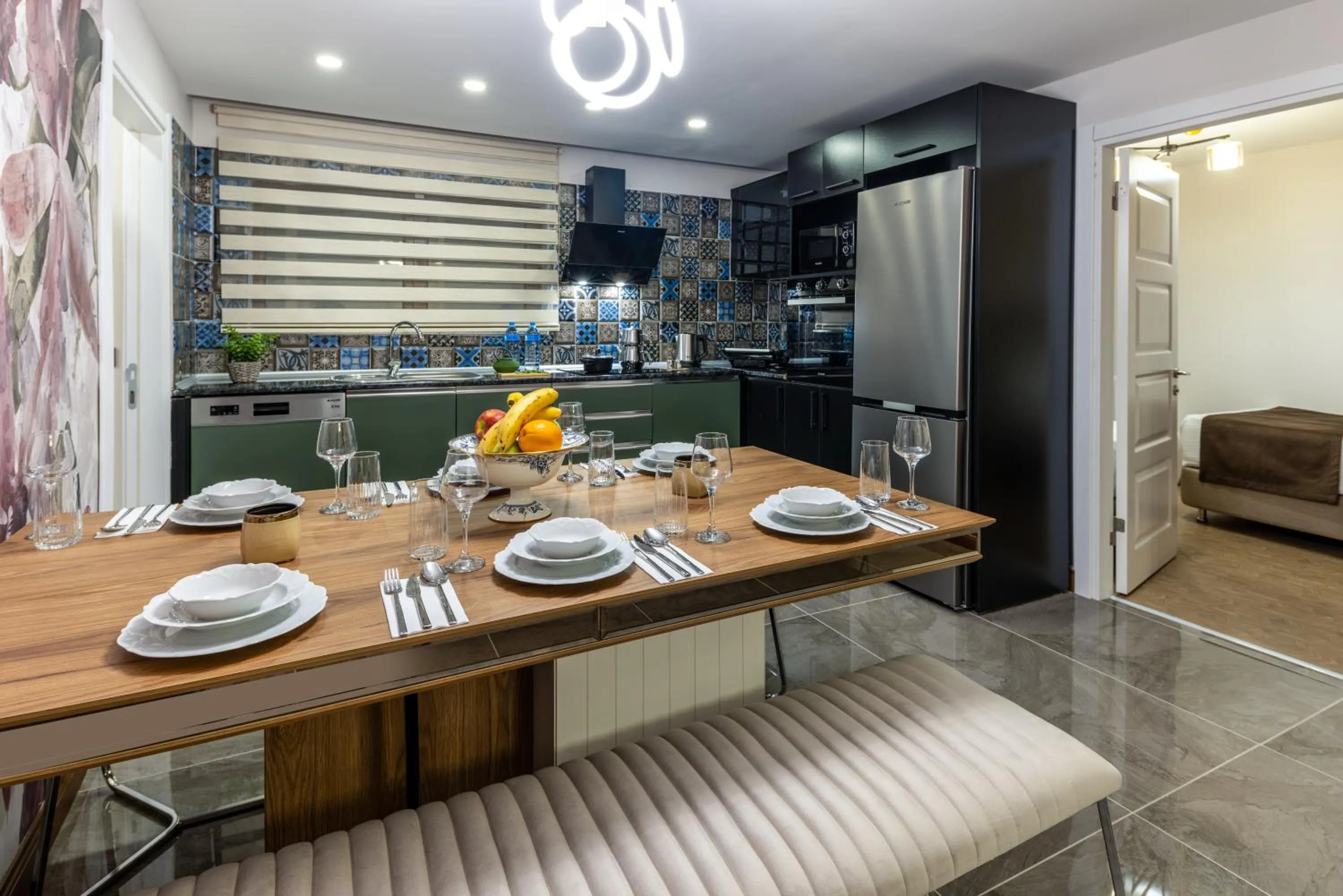 Kitchen or kitchenette in Baymari Suites Design Florya
