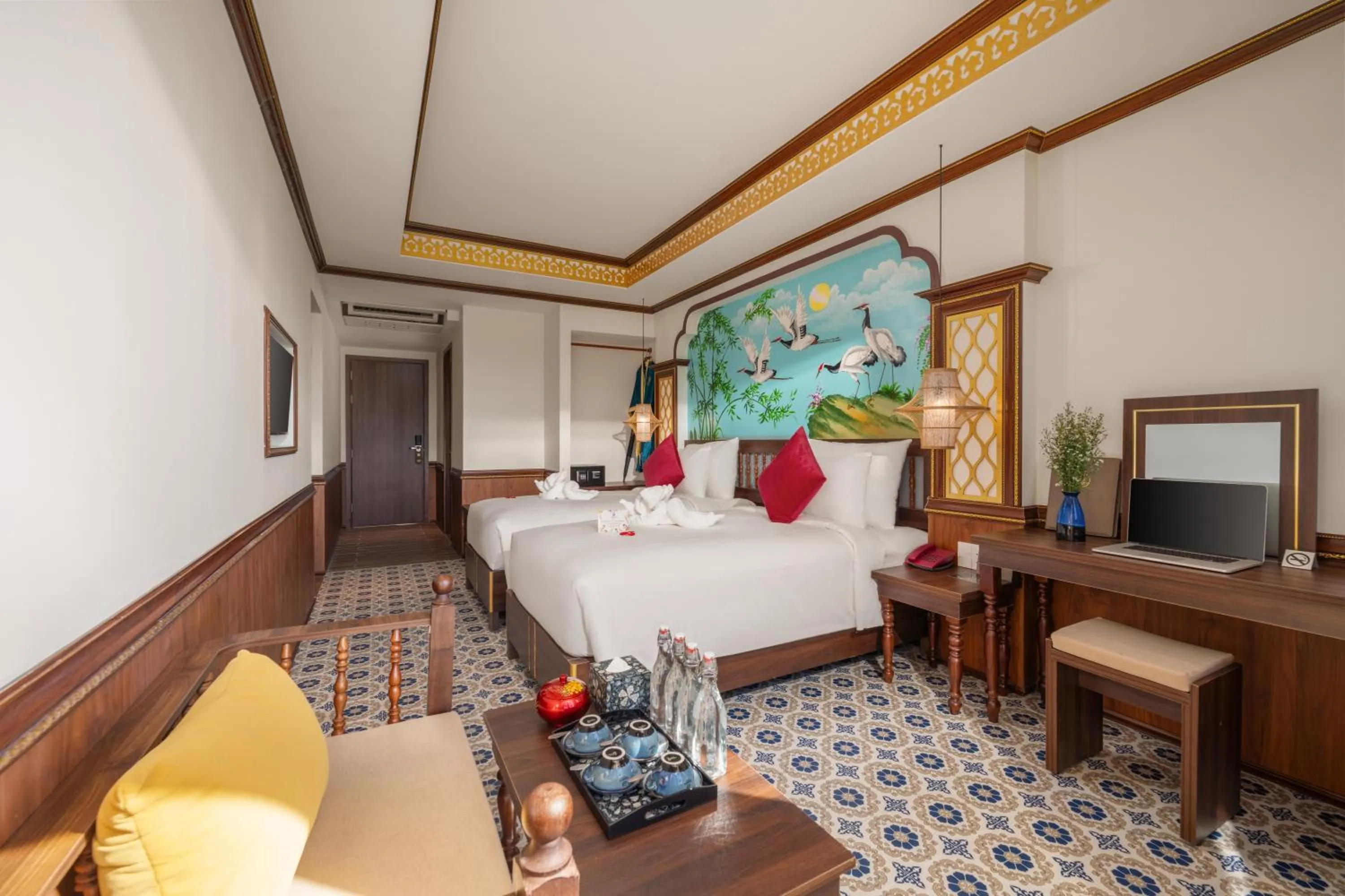 Coffee/tea facilities, Bed in Soluna D'Annam - The Art of Hoi An Relaxation - formerly Hoi An Babylon Riverside Hotel