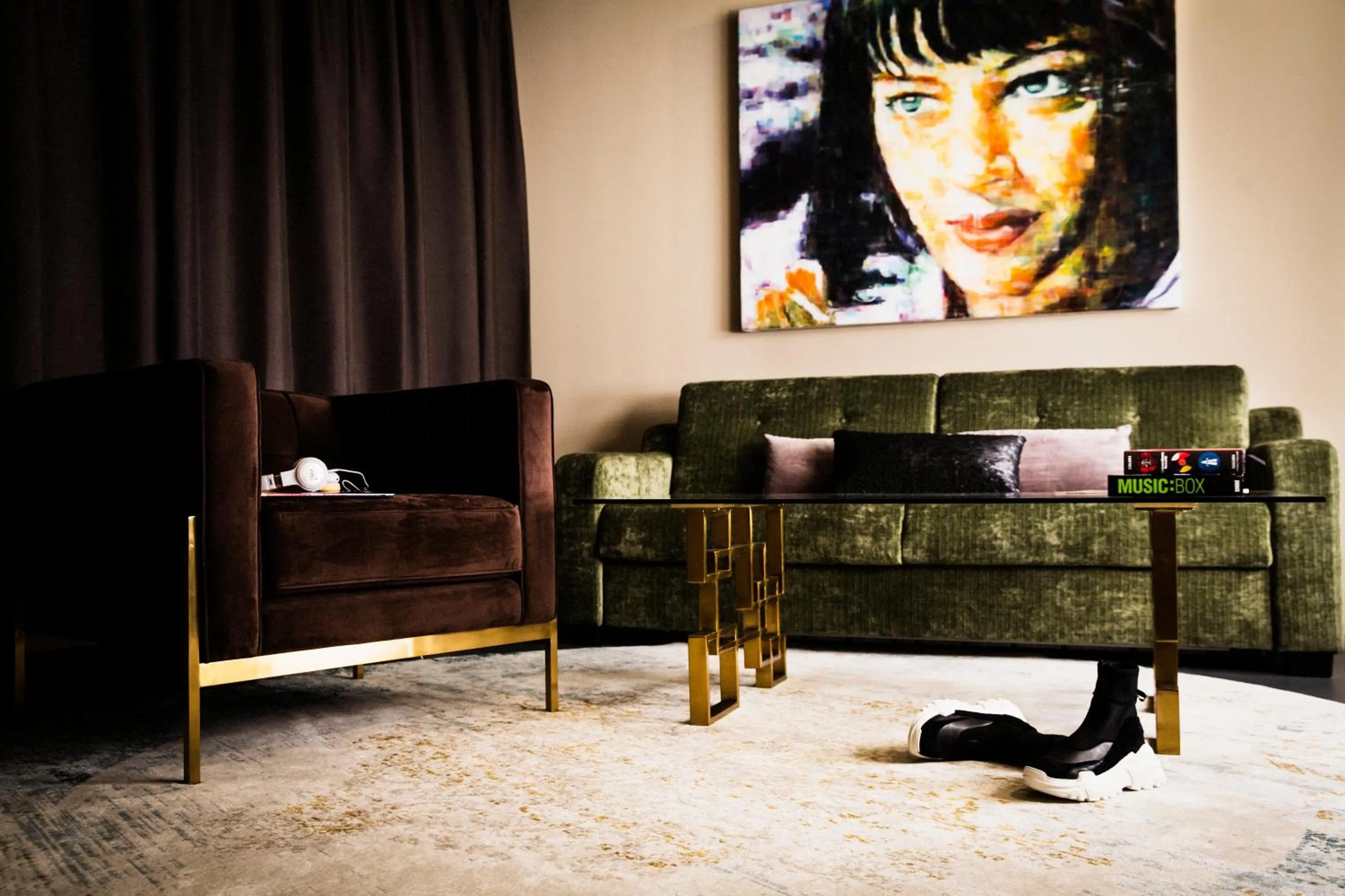 Living room in JAMS Music Hotel Munich