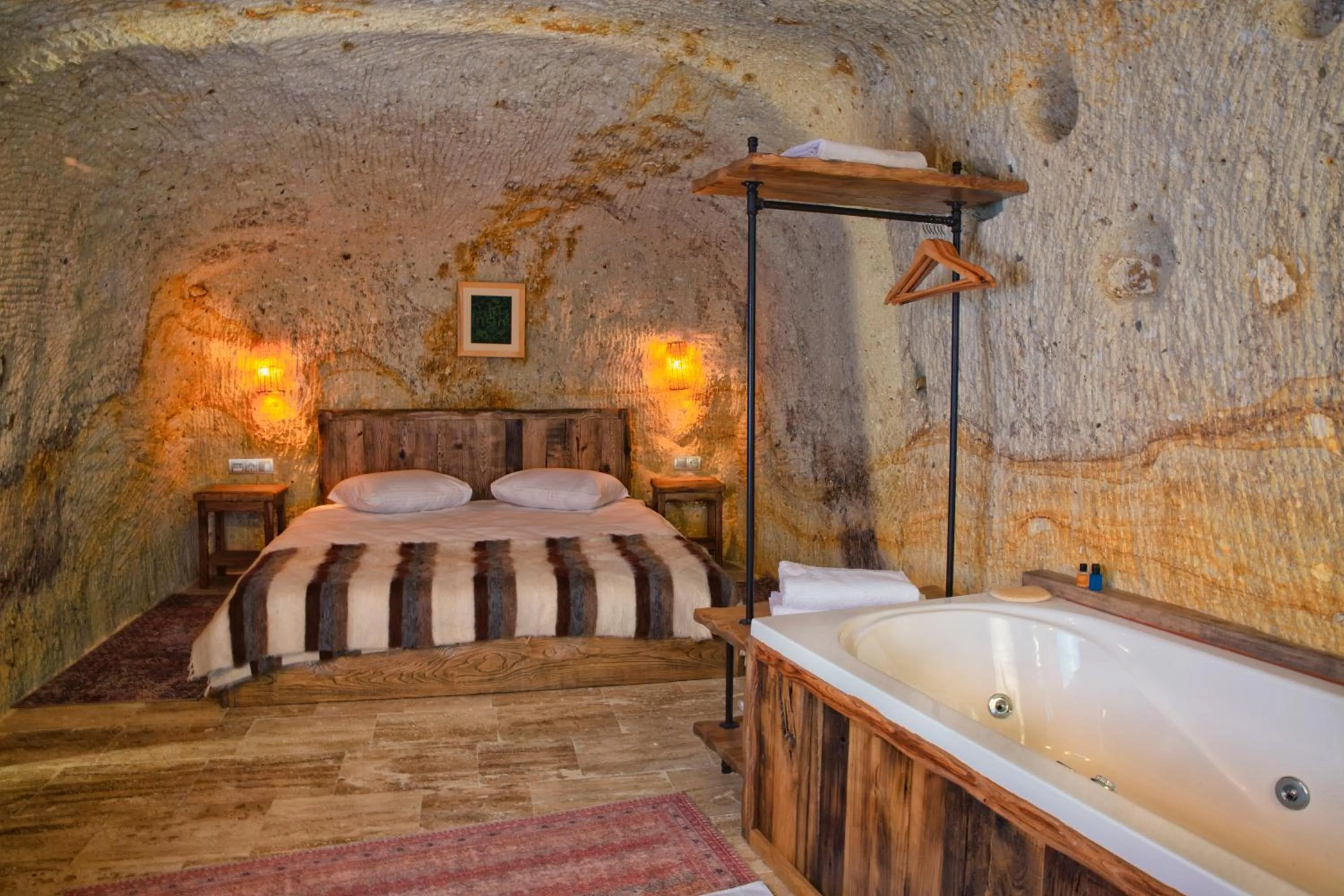 Bed in Fragman Cave Cappadocia