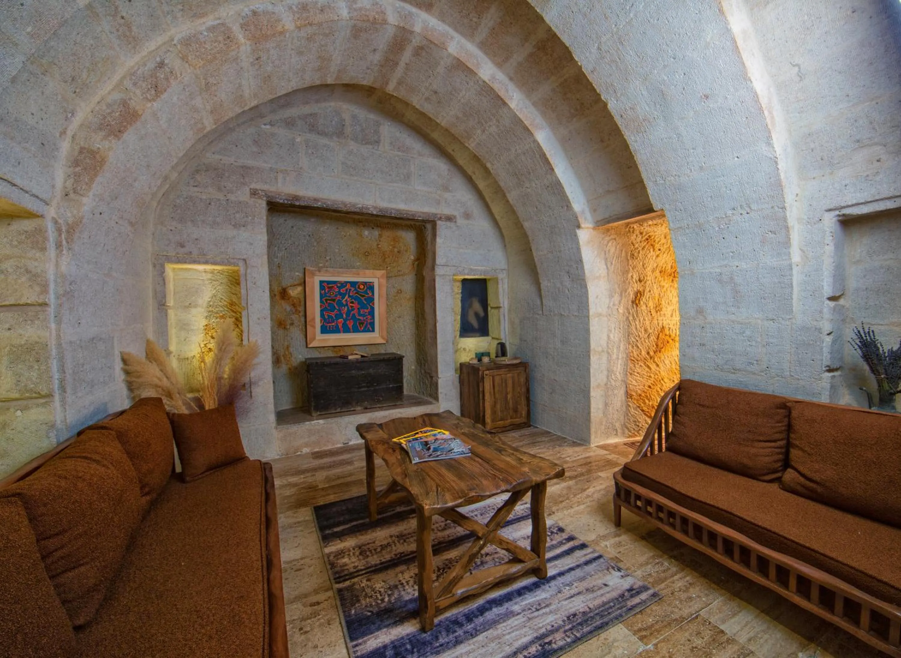 Living room in Fragman Cave Cappadocia