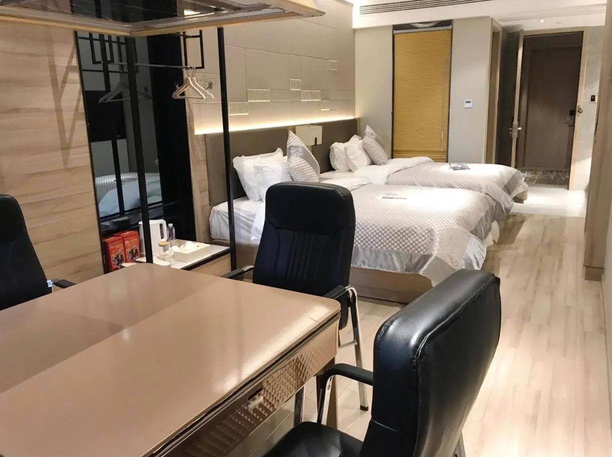 Bed in Morning Hotel, Wuhan Jinyin Lake Garden Expo Garden Yuya Yinhu City