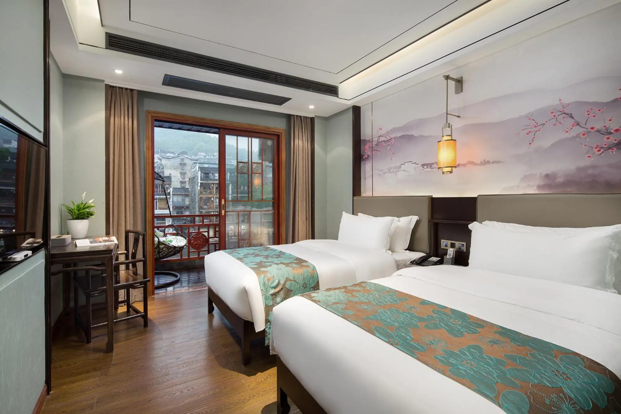 Bedroom, Bed in Morninginn, Phoenix Ancient City Tuojiang