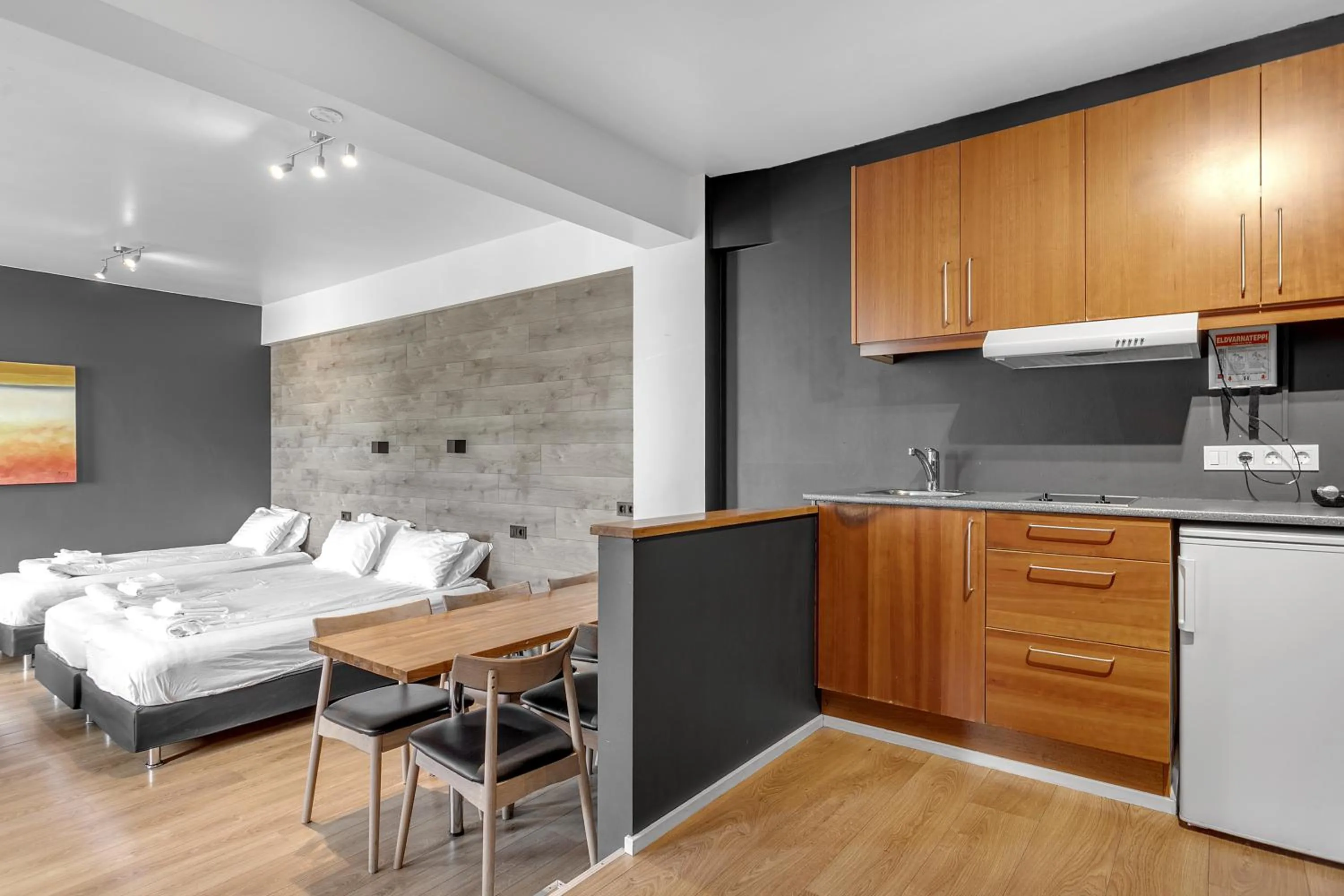 Kitchen or kitchenette, Bed in Stay Apartments Bolholt