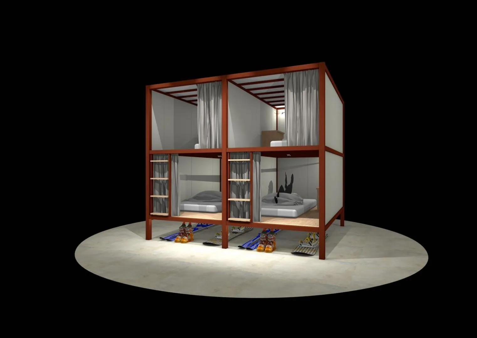 Photo of the whole room in HELIO HOSTEL SAPPORO