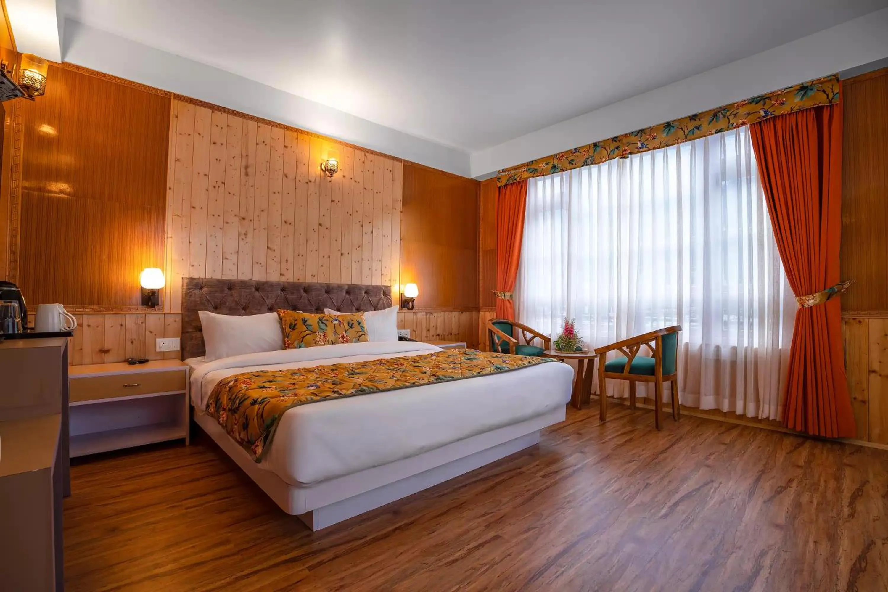 Coffee/tea facilities, Bed in Summit Gangchen Hotel