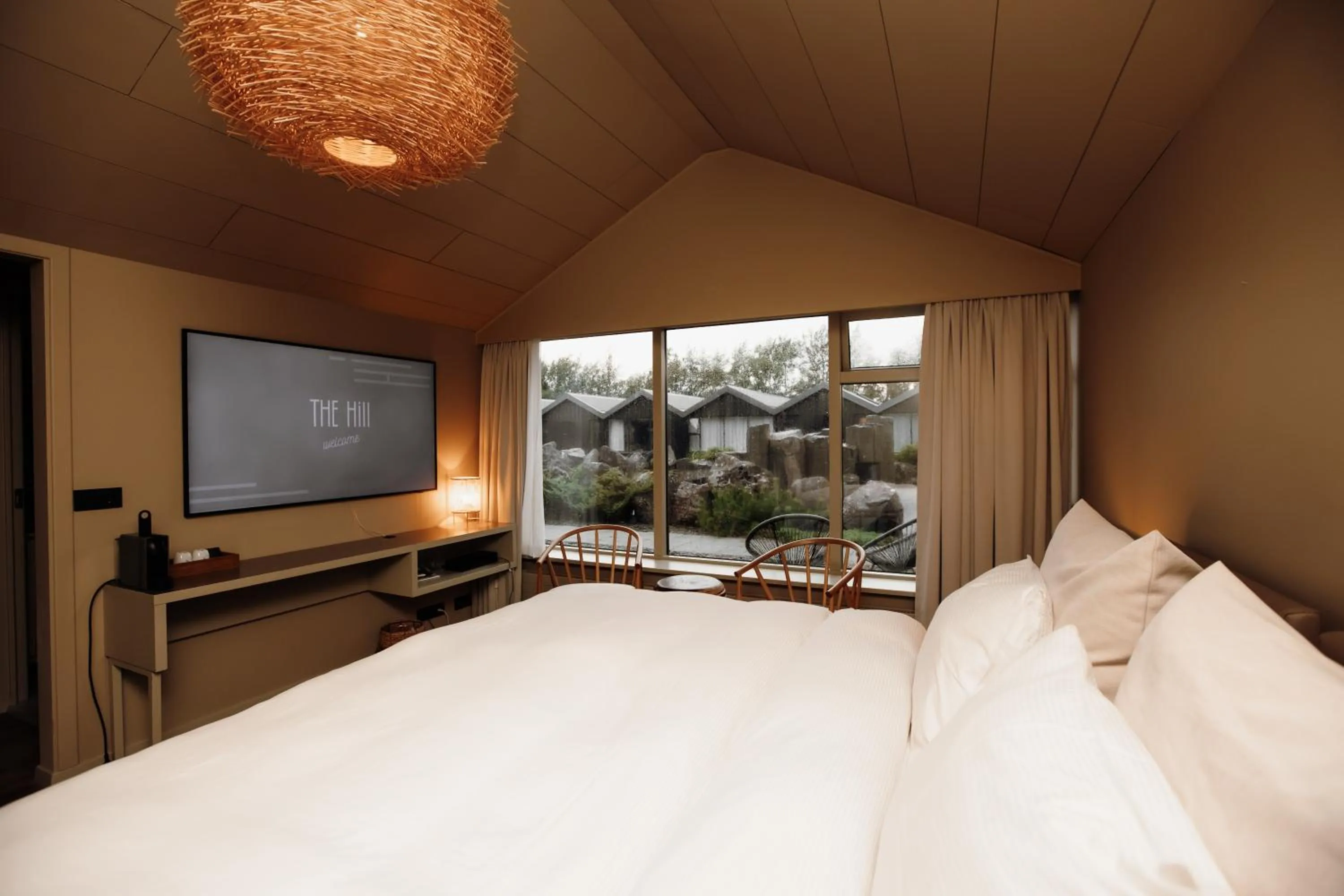 Bedroom, Bed in The Hill Hotel at Flúðir