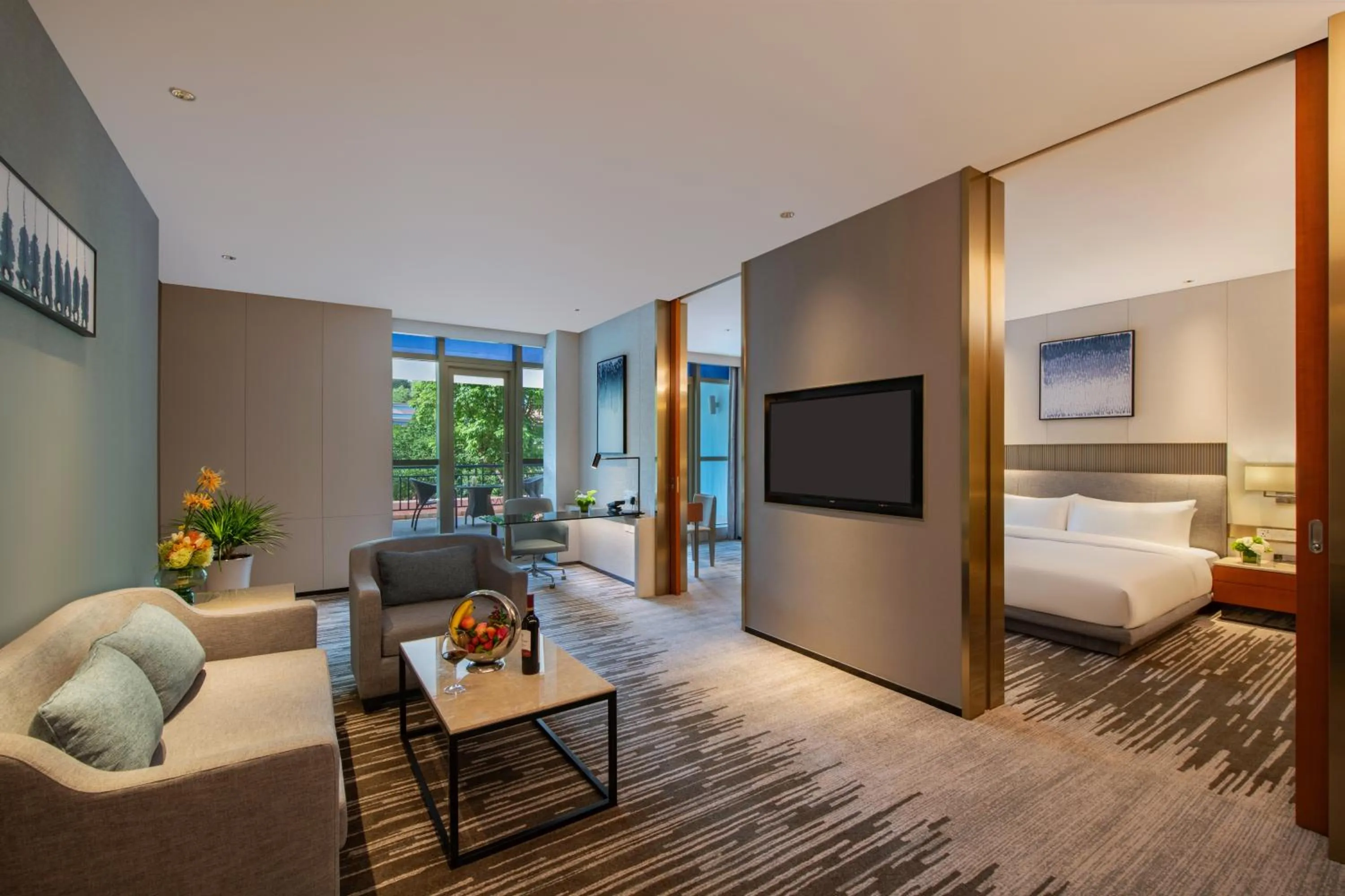 Photo of the whole room, Bed in Dongguan Forum Hotel and Apartment - Former Pullman hotel Dongguan Forum