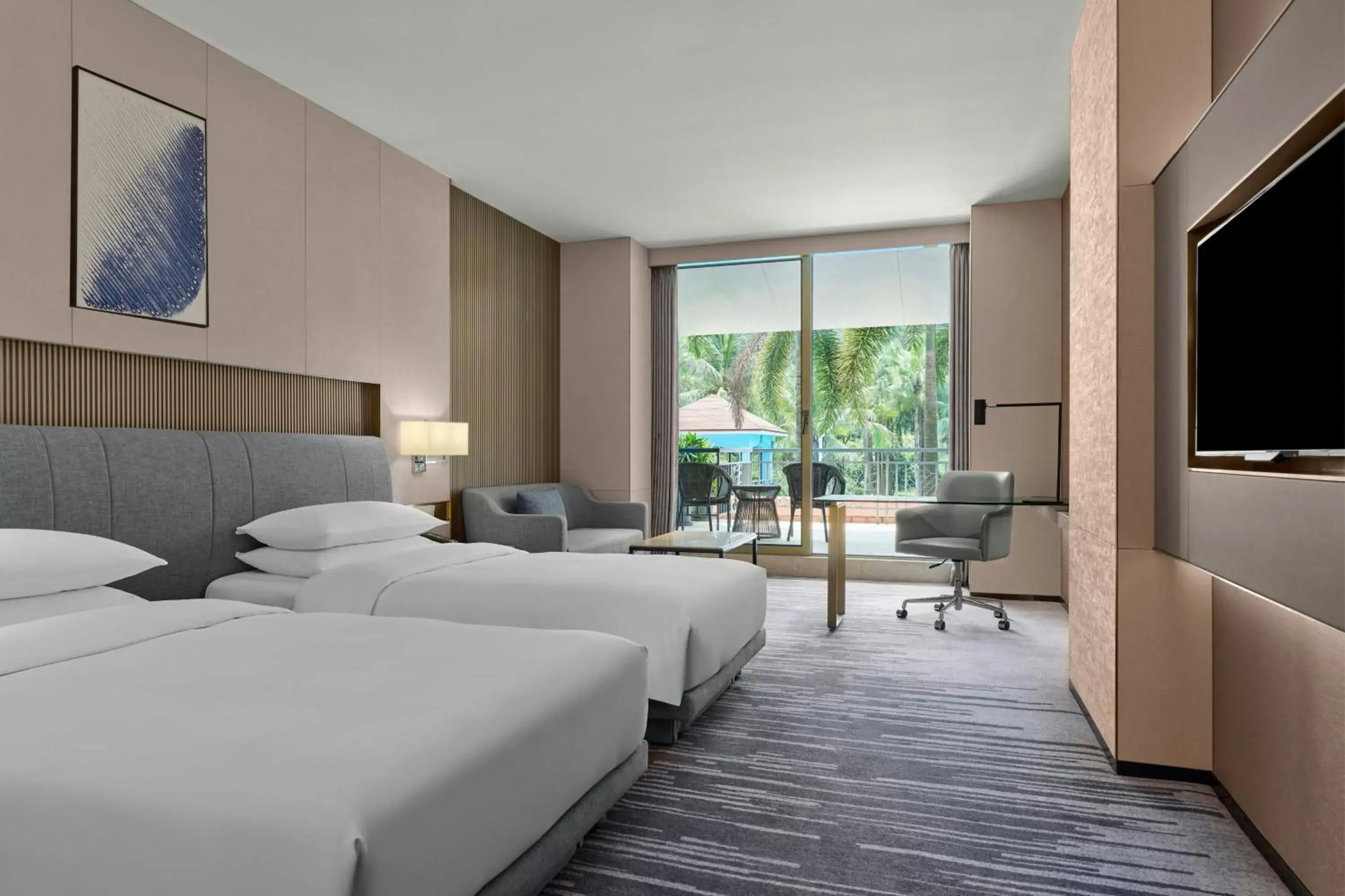 Executive Mountain Twin Room with Club Lounge Access in Dongguan Marriott Hotel Executive Mountain Twin Room with Club Lounge Access in Dongguan Marriott Hotel