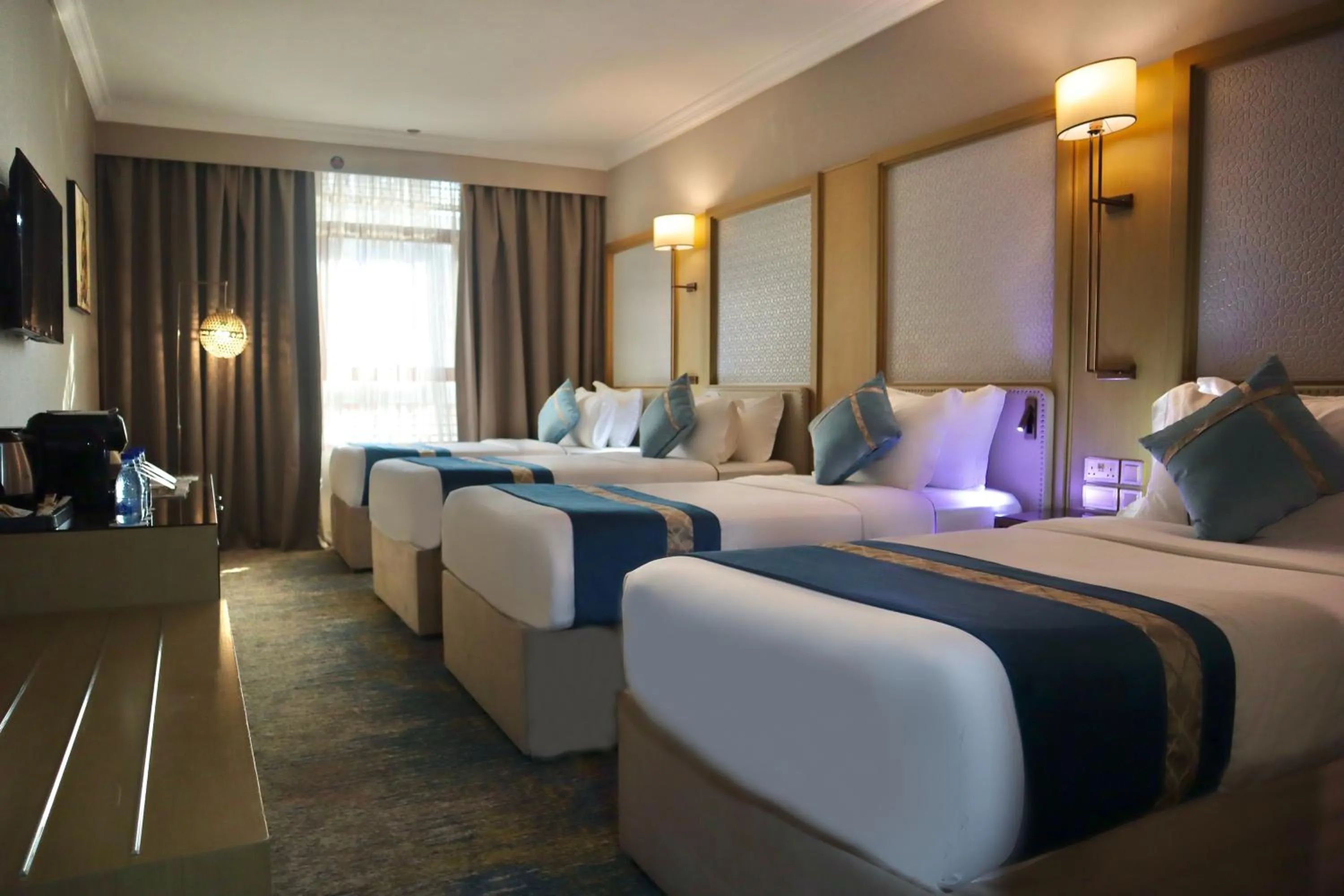 View (from property/room), Bed in Waqf Othman Bin Affan Hotel