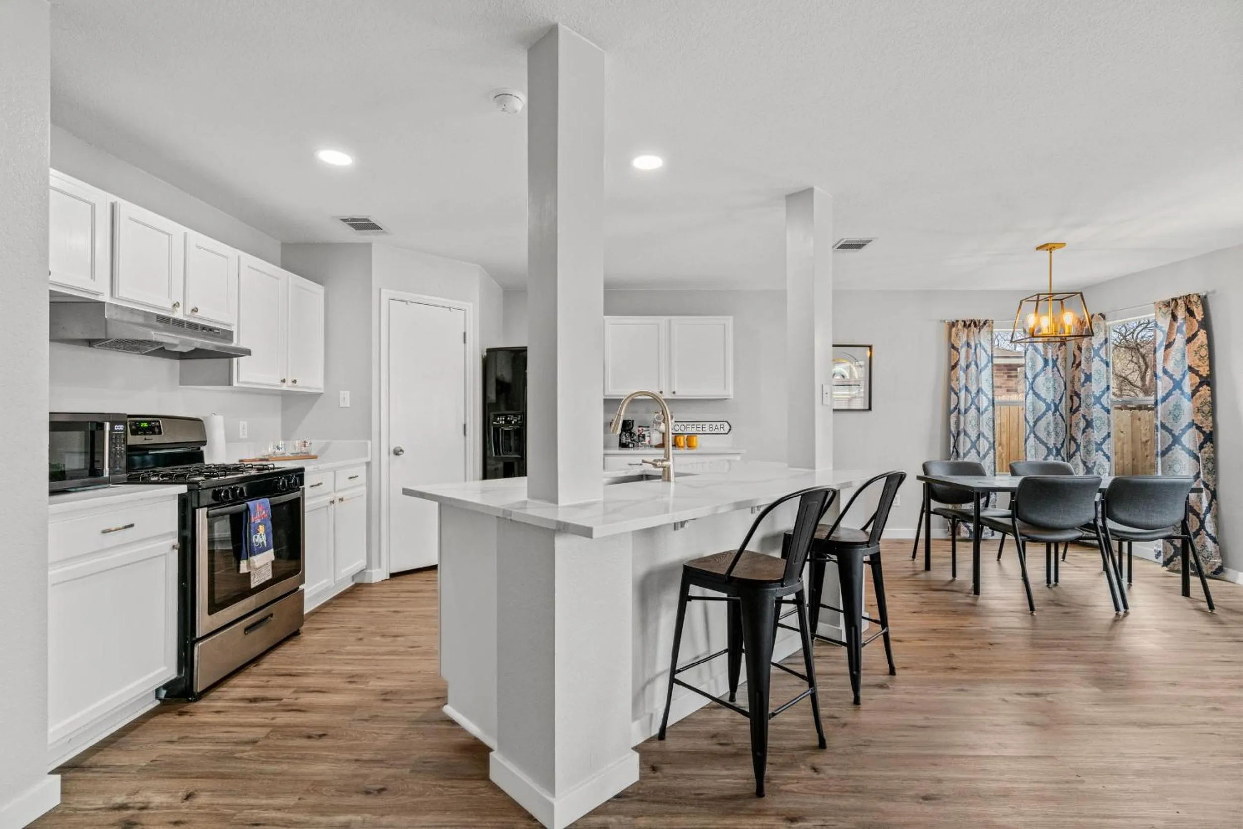 Kitchen or kitchenette in Modern, family friendly home w garage, huge yard!